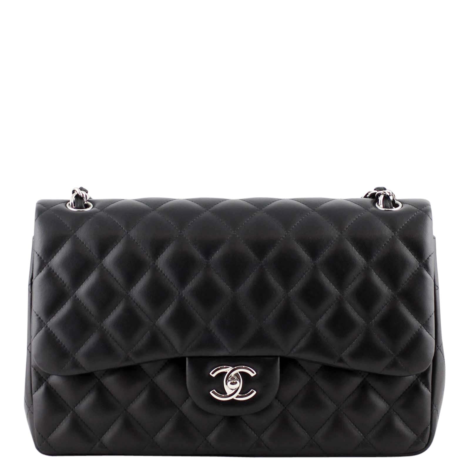 Chanel Classic Double Jumbo 18 Series Handbag Black Flap
