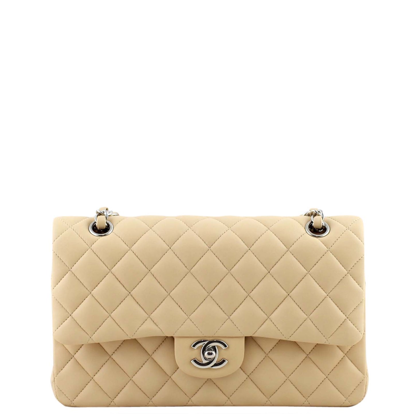 Chanel Classic Double Handbag Brown Medium