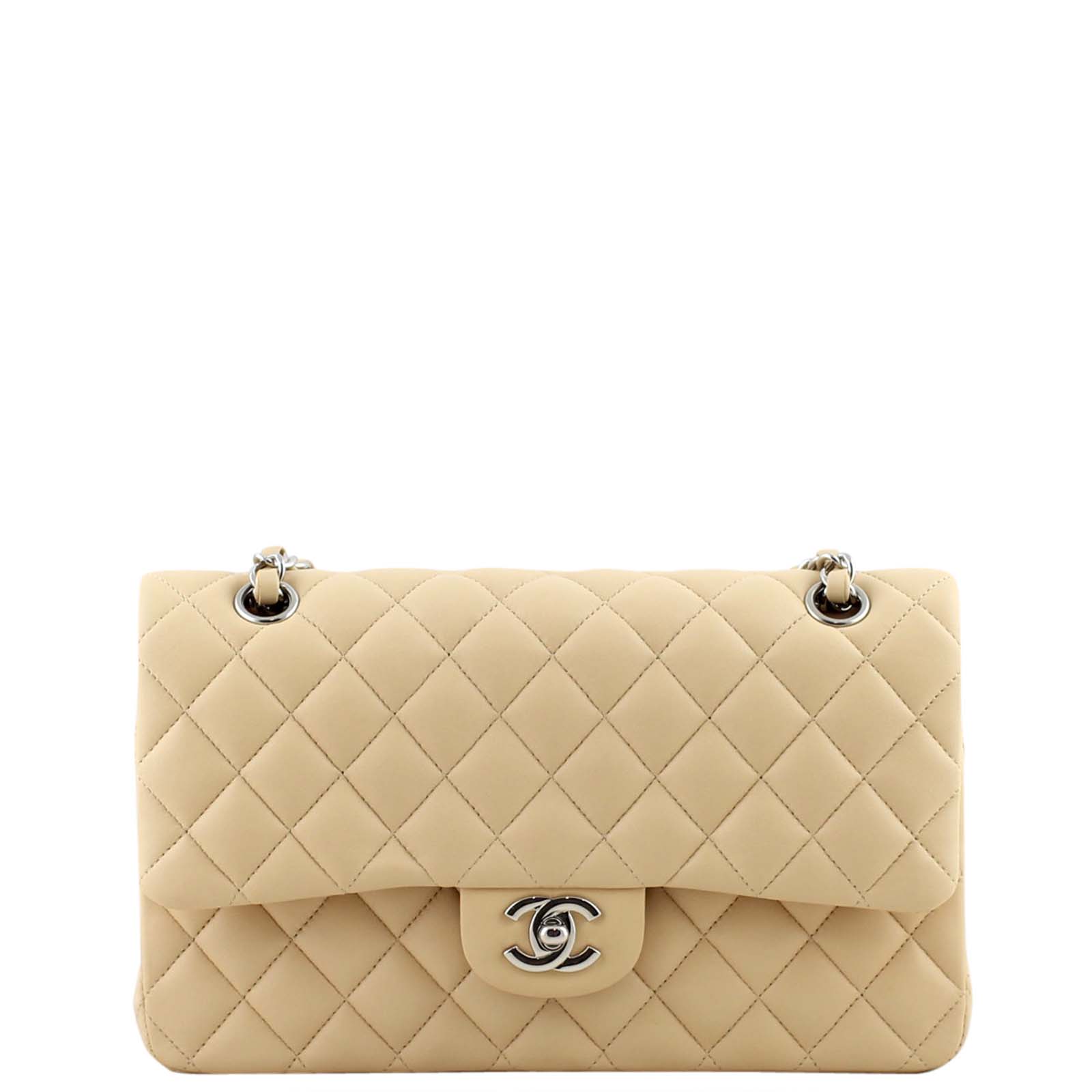 Chanel Classic Double Handbag Brown Medium