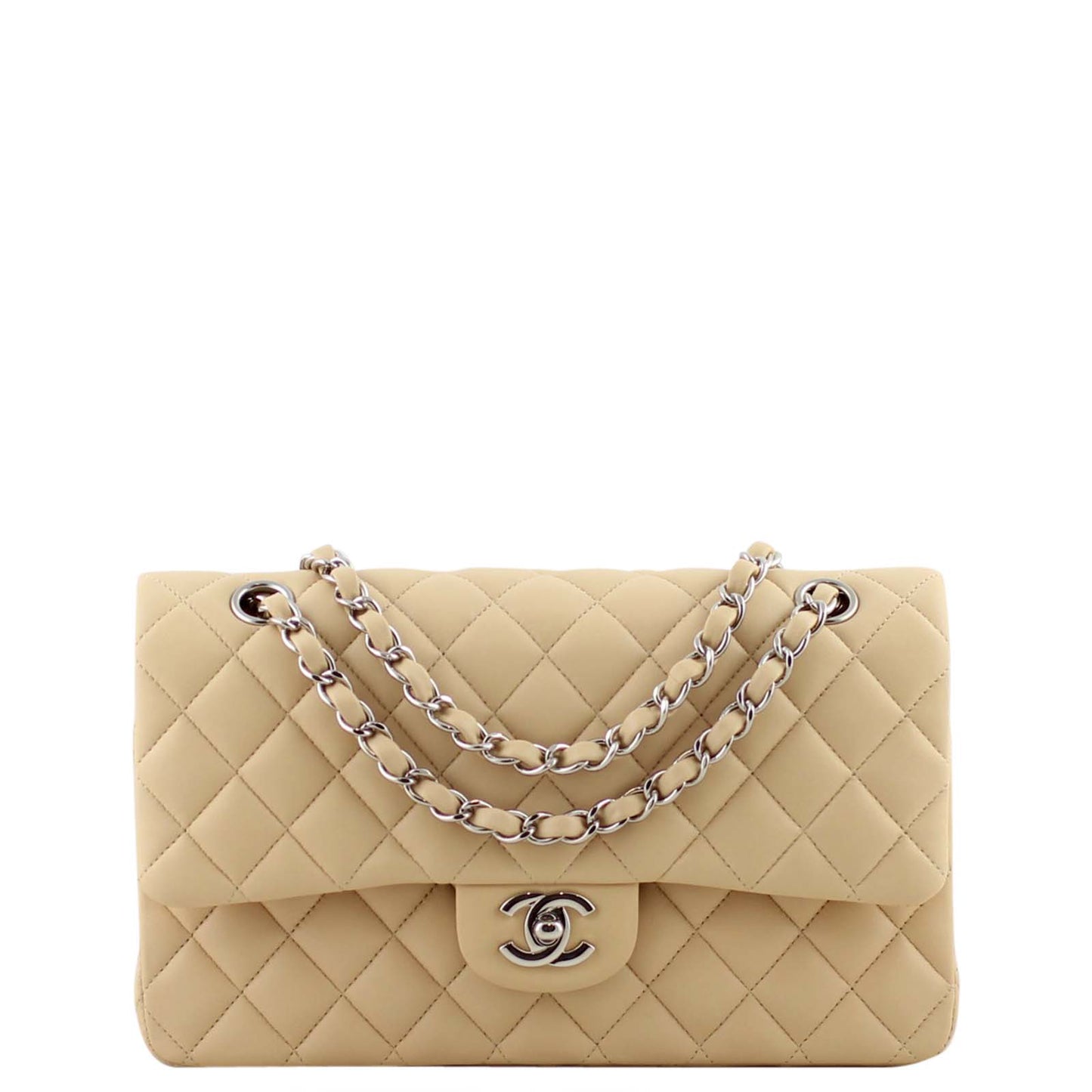 Chanel Classic Double Handbag Brown Medium