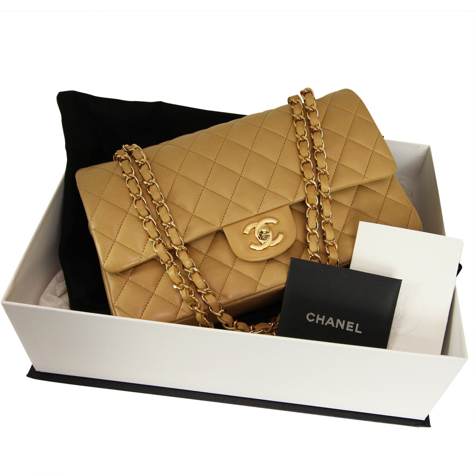 Chanel Classic Double Bag Brown Medium Handbag