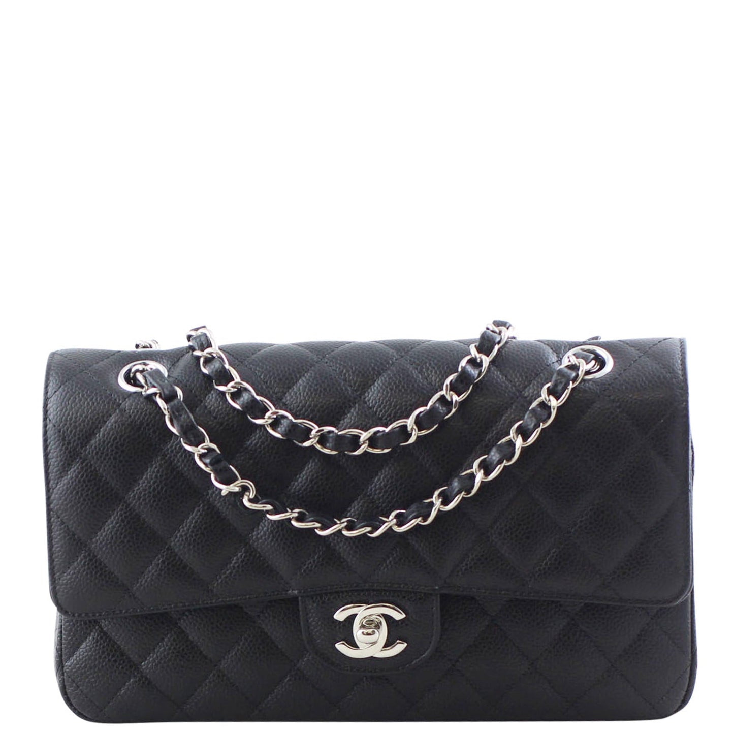 Chanel Classic Double 27 Series Handbag Black Medium