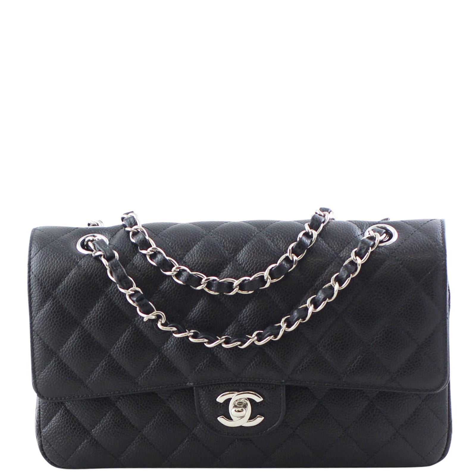 Chanel Classic Double 27 Series Handbag Black Medium