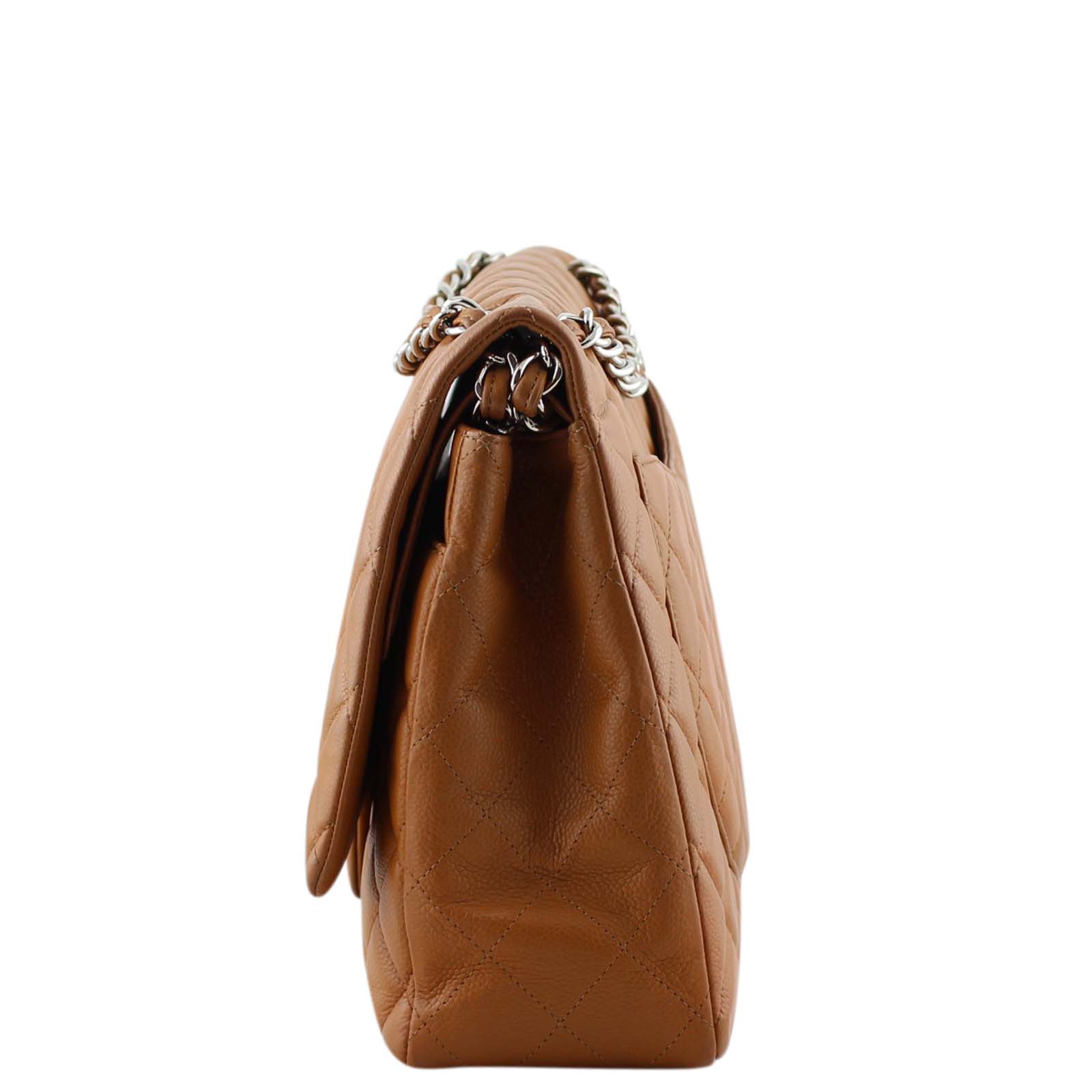 Chanel Classic Double Maxi Handbag Tan Flap
