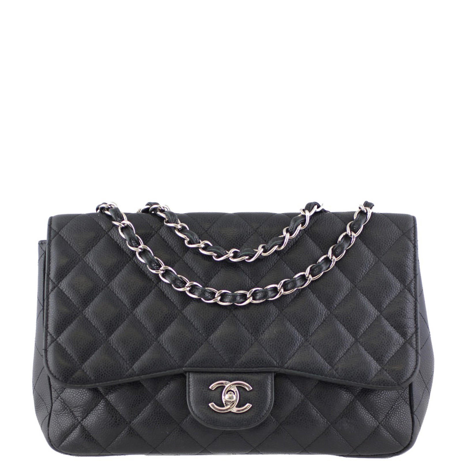 Chanel Classic Single Jumbo Caviar 13 Series Handbag Flap