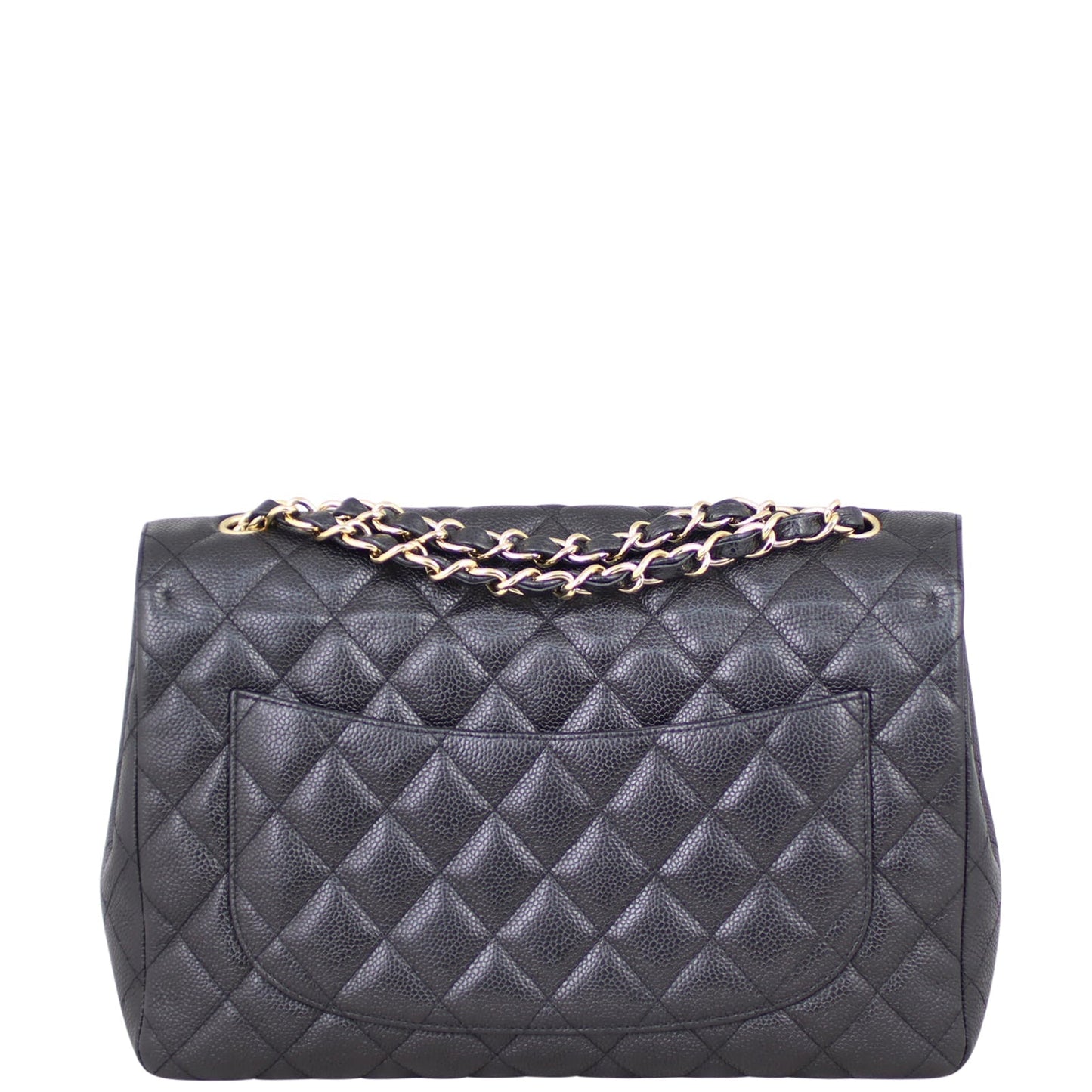 Chanel Classic Single Jumbo Caviar GHW Handbag Black Flap