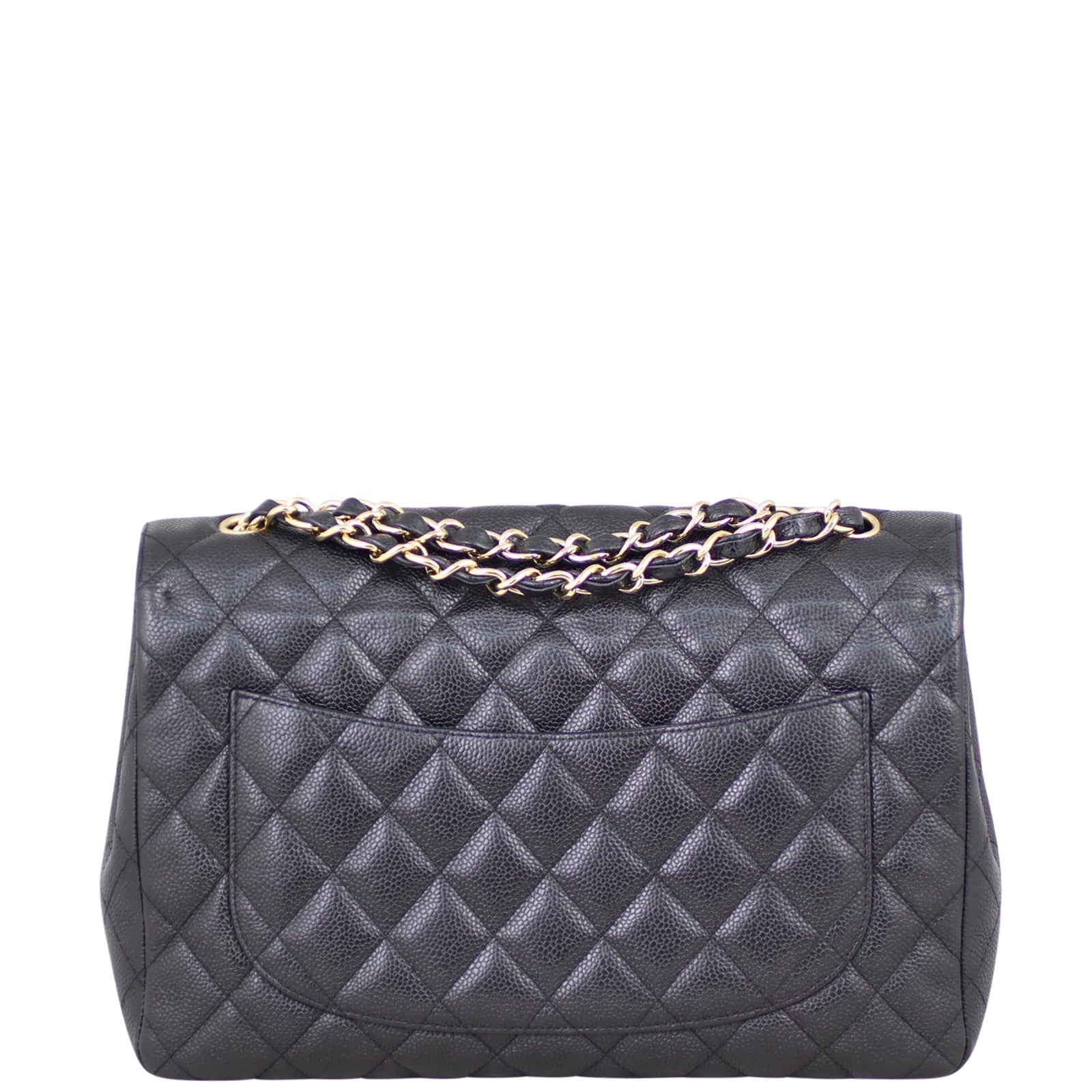 Chanel Classic Single Jumbo Caviar GHW Handbag Black Flap
