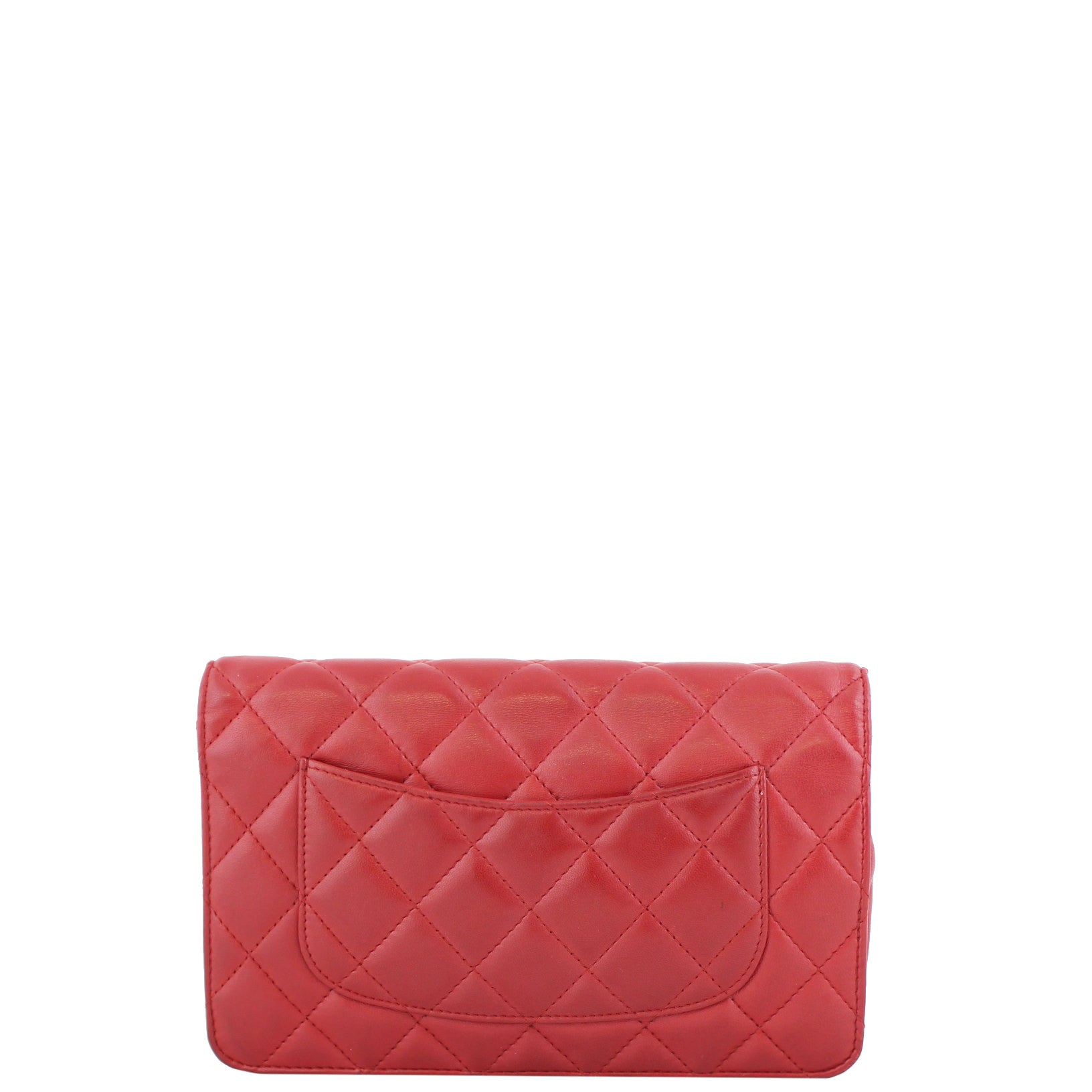 Chanel Classic Wallet on Handbag Red Chain