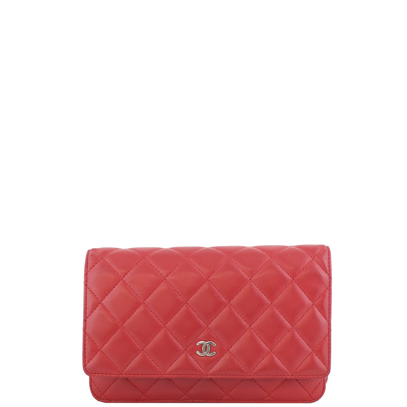 Chanel Classic Wallet on Handbag Red Chain