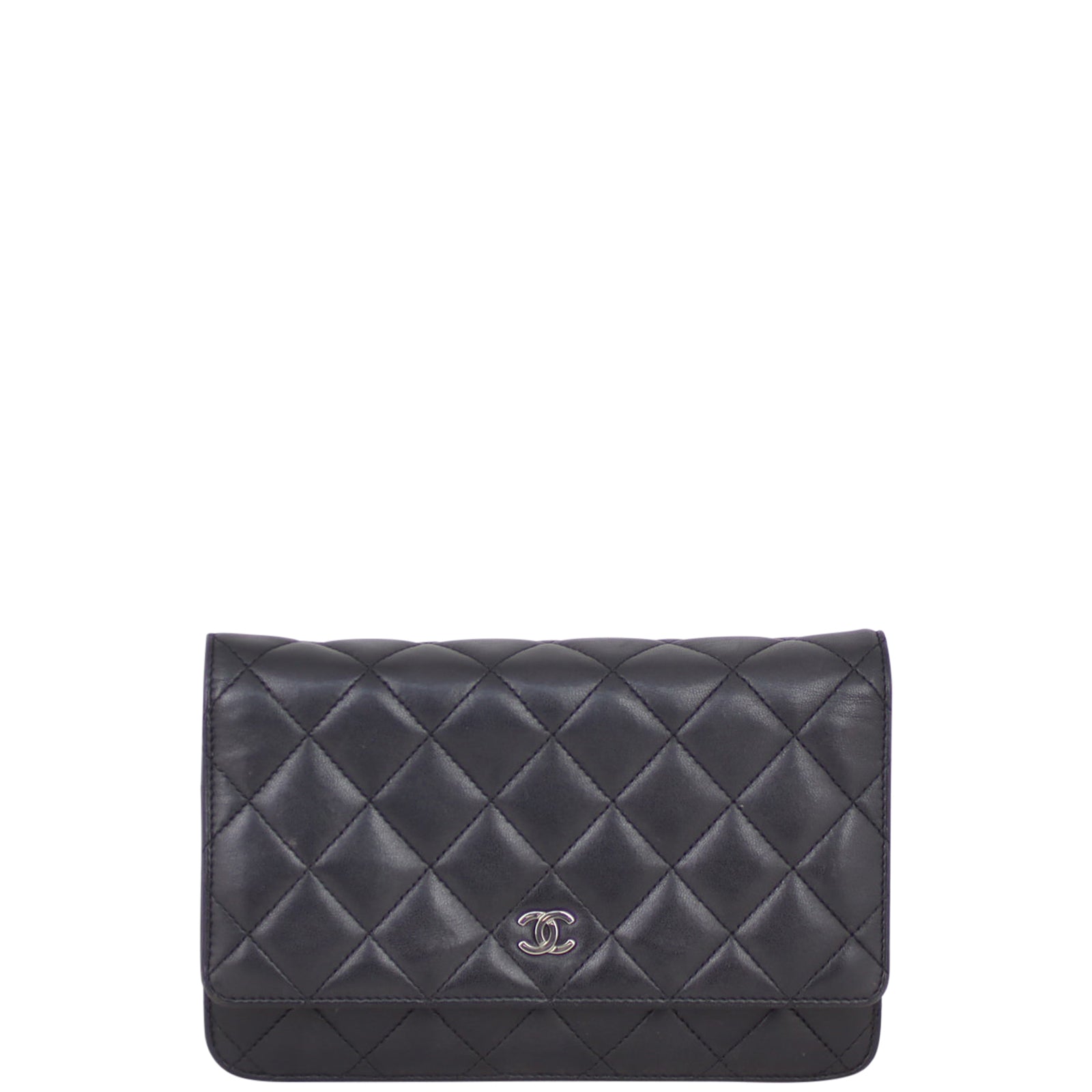 Chanel Classic Wallet on Lambskin Handbag Leather Black