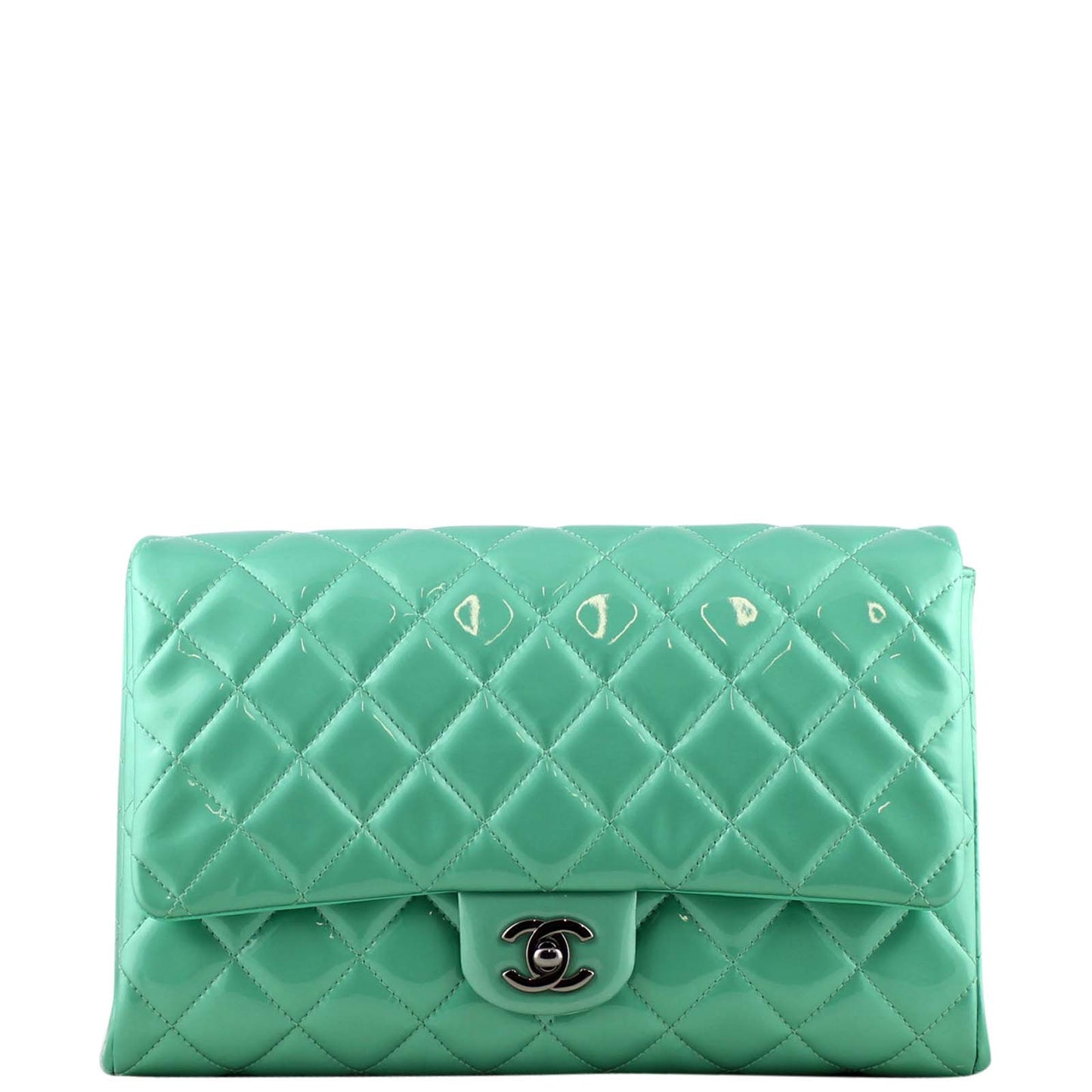 Chanel Classic Clutch Green Flap Clutch Bag