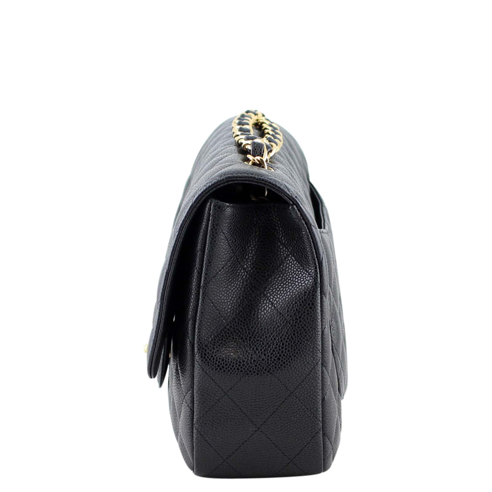 Chanel Classic Single Jumbo GHW 13 Series Handbag Black Flap