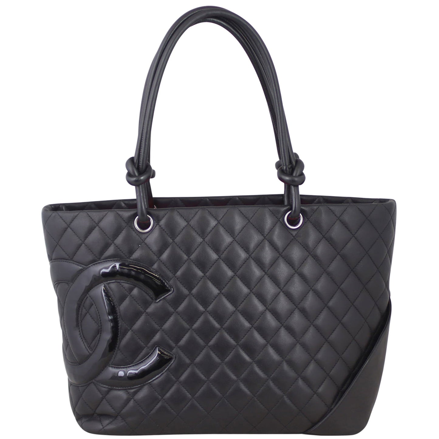 Chanel Ligne Cambon Tote Lambskin Black Large Tote Bag