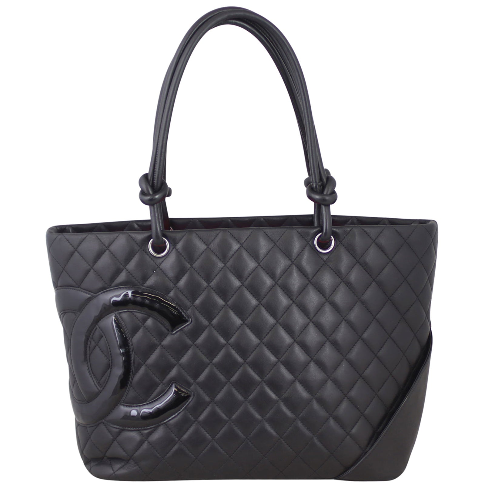 Chanel Ligne Cambon Tote Lambskin Black Large Tote Bag