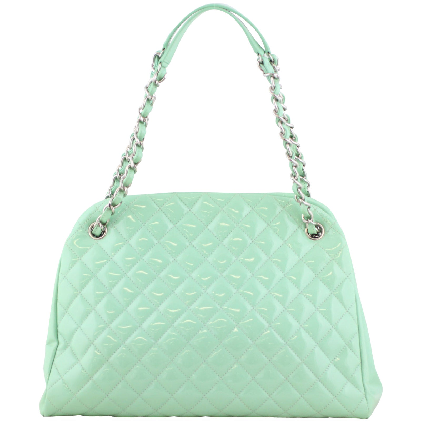 Chanel Mademoiselle Bowling Bag Green Large Handbag