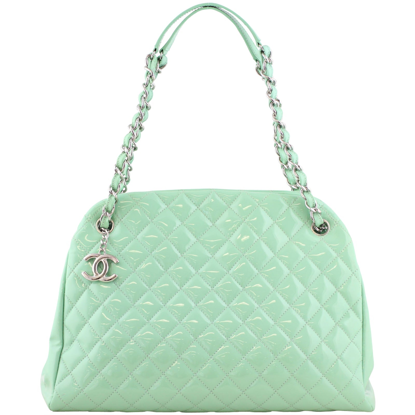 Chanel Mademoiselle Bowling Bag Green Large Handbag
