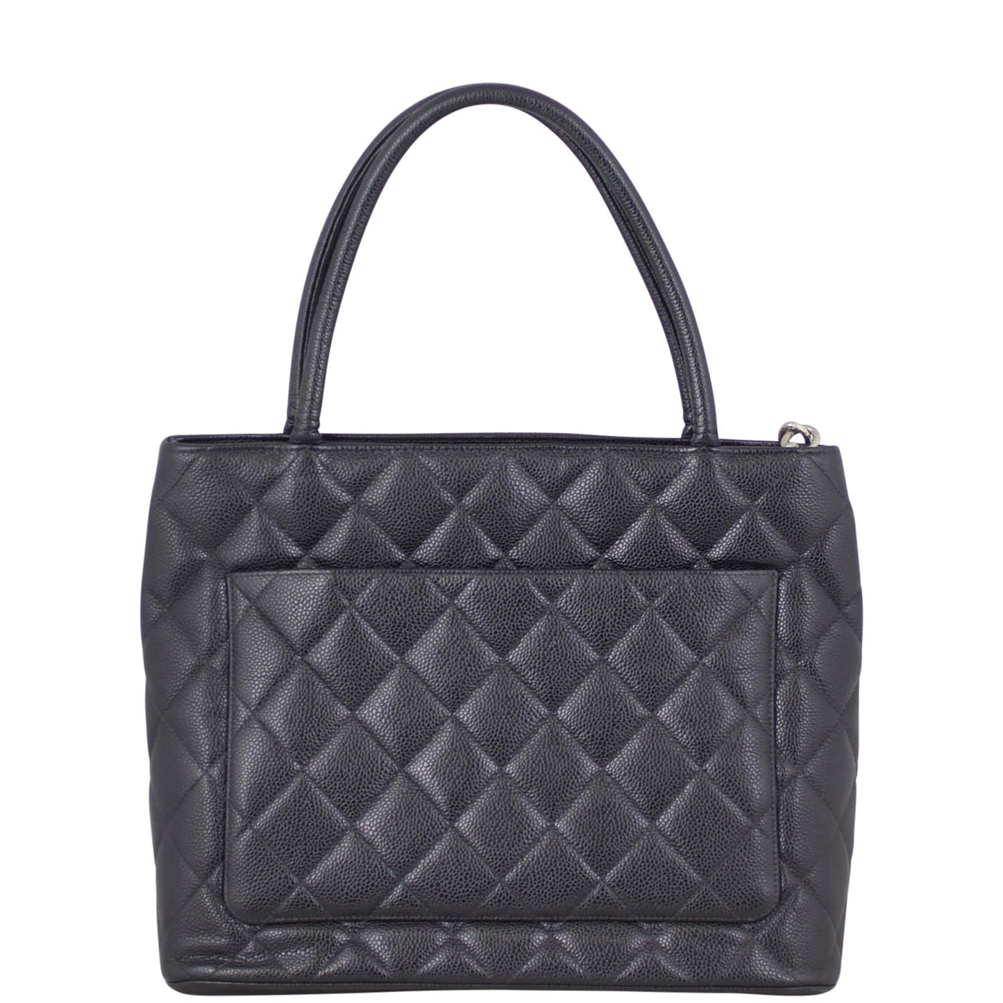 Chanel Medallion Tote Antiqued Zip Silver Tote Bag