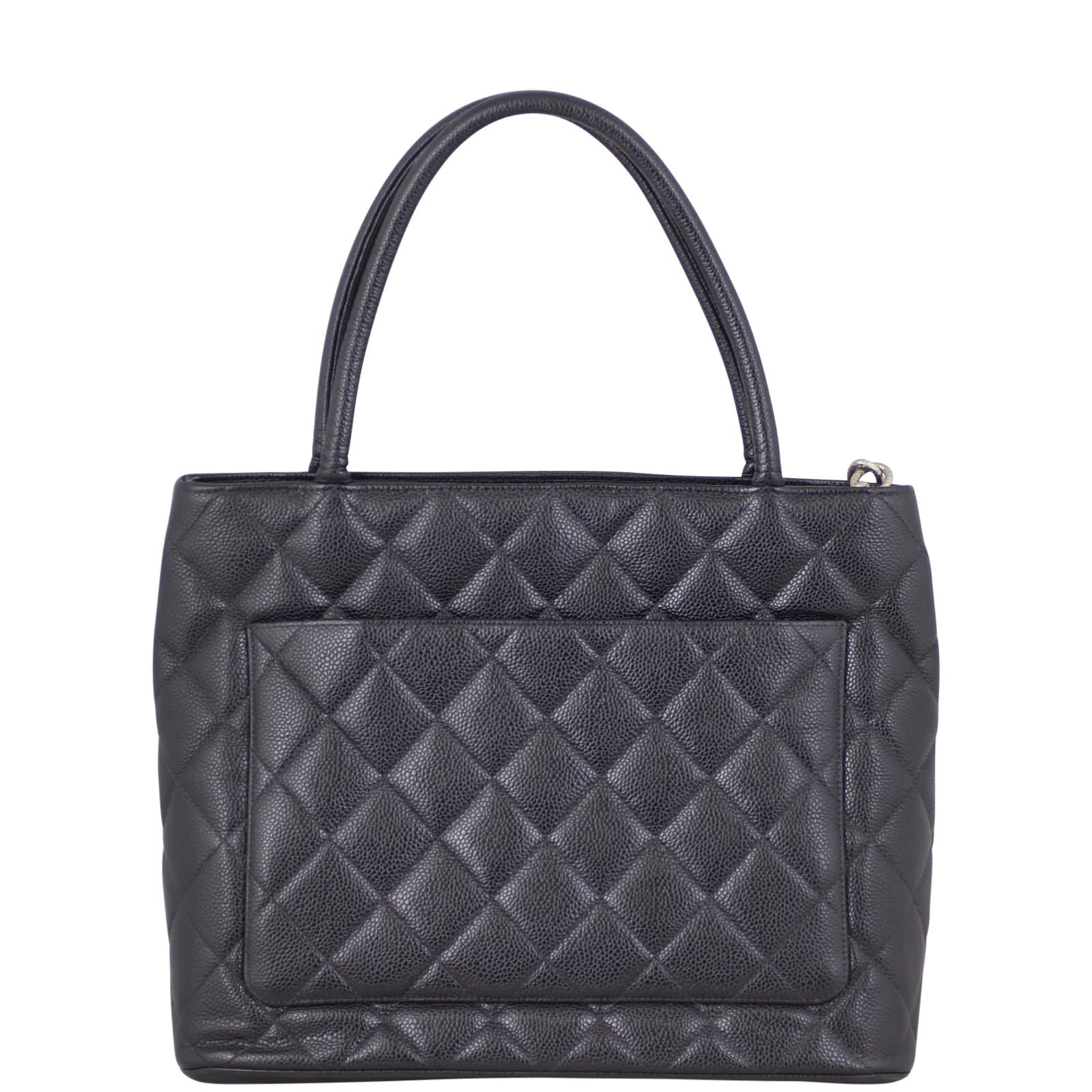 Chanel Medallion Tote Antiqued Zip Silver Tote Bag