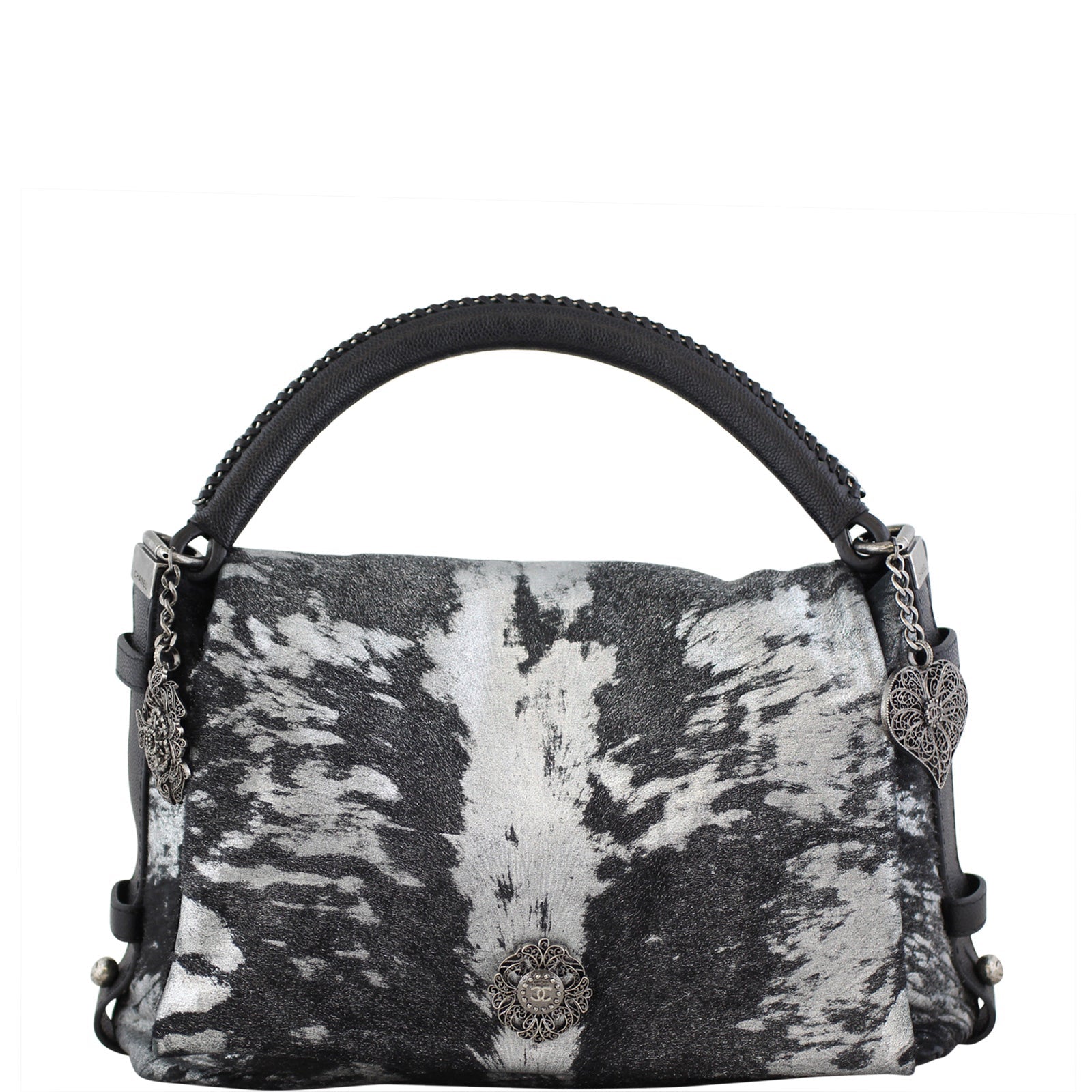 Chanel Metallic Pony Hair Top Handle Bag Handbag