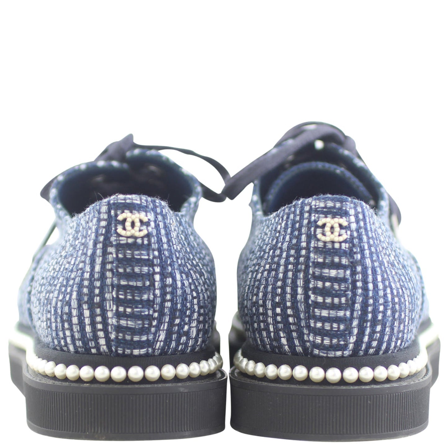 Chanel Tweed Faux-Pearl Oxfords Handbag