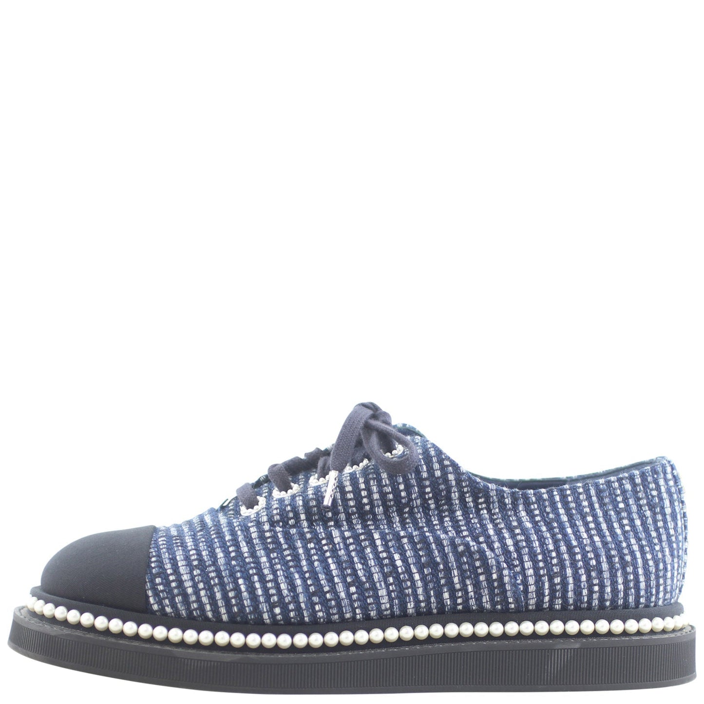 Chanel Tweed Faux-Pearl Oxfords Handbag