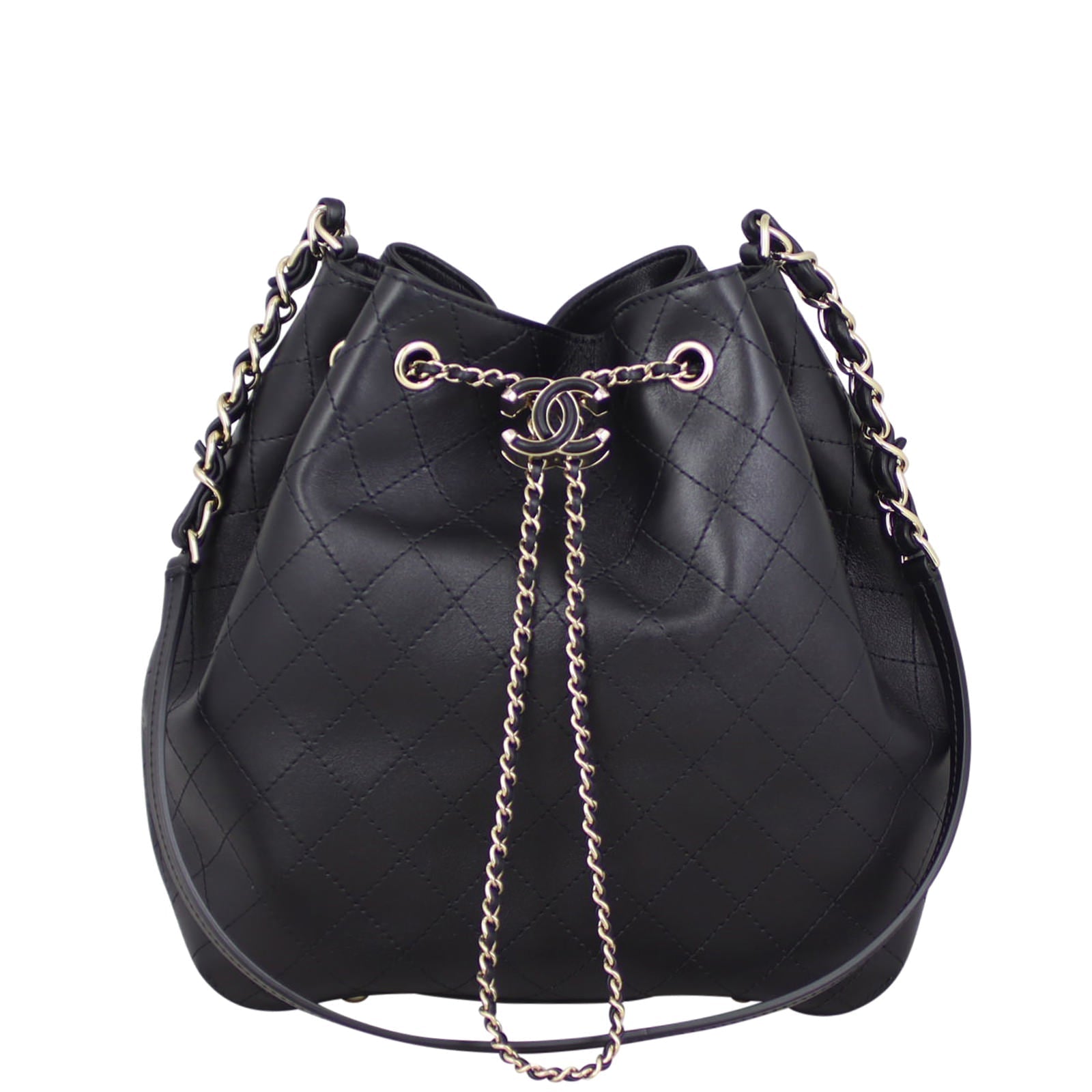 Chanel CC Drawstring Bag 27 Series Quilted Bucket Jewelry