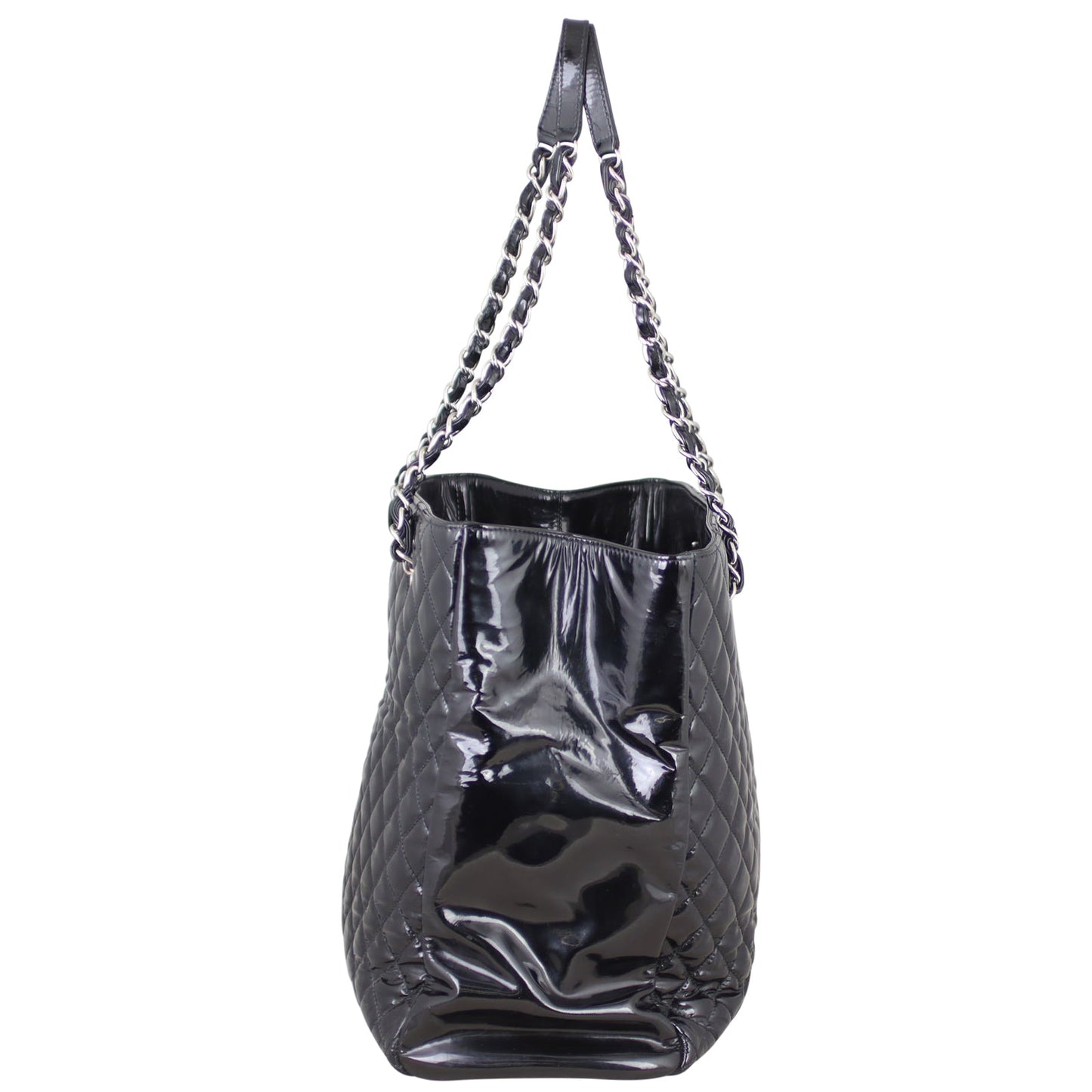 Chanel Patent Tote Leather Quilted Tote Bag