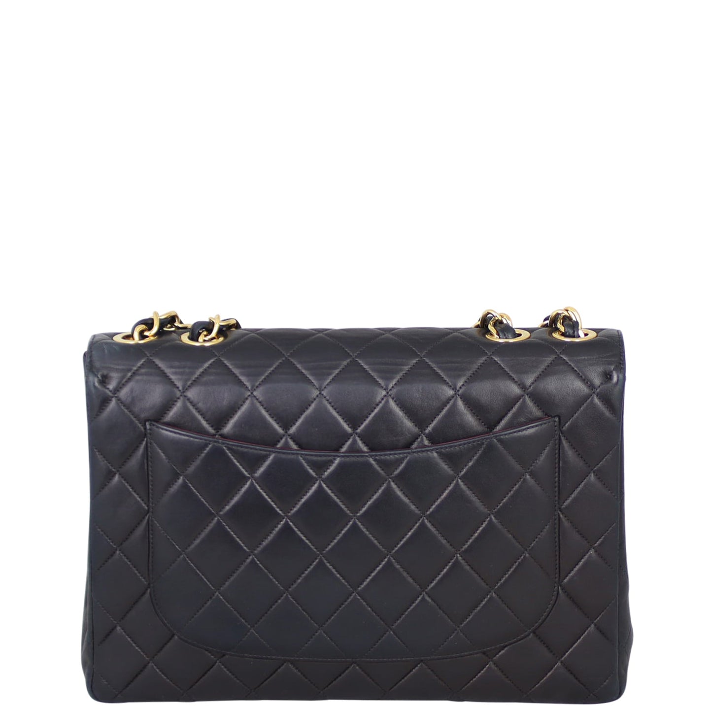 Chanel Classic Single Maxi Hardware Handbag Black Gold