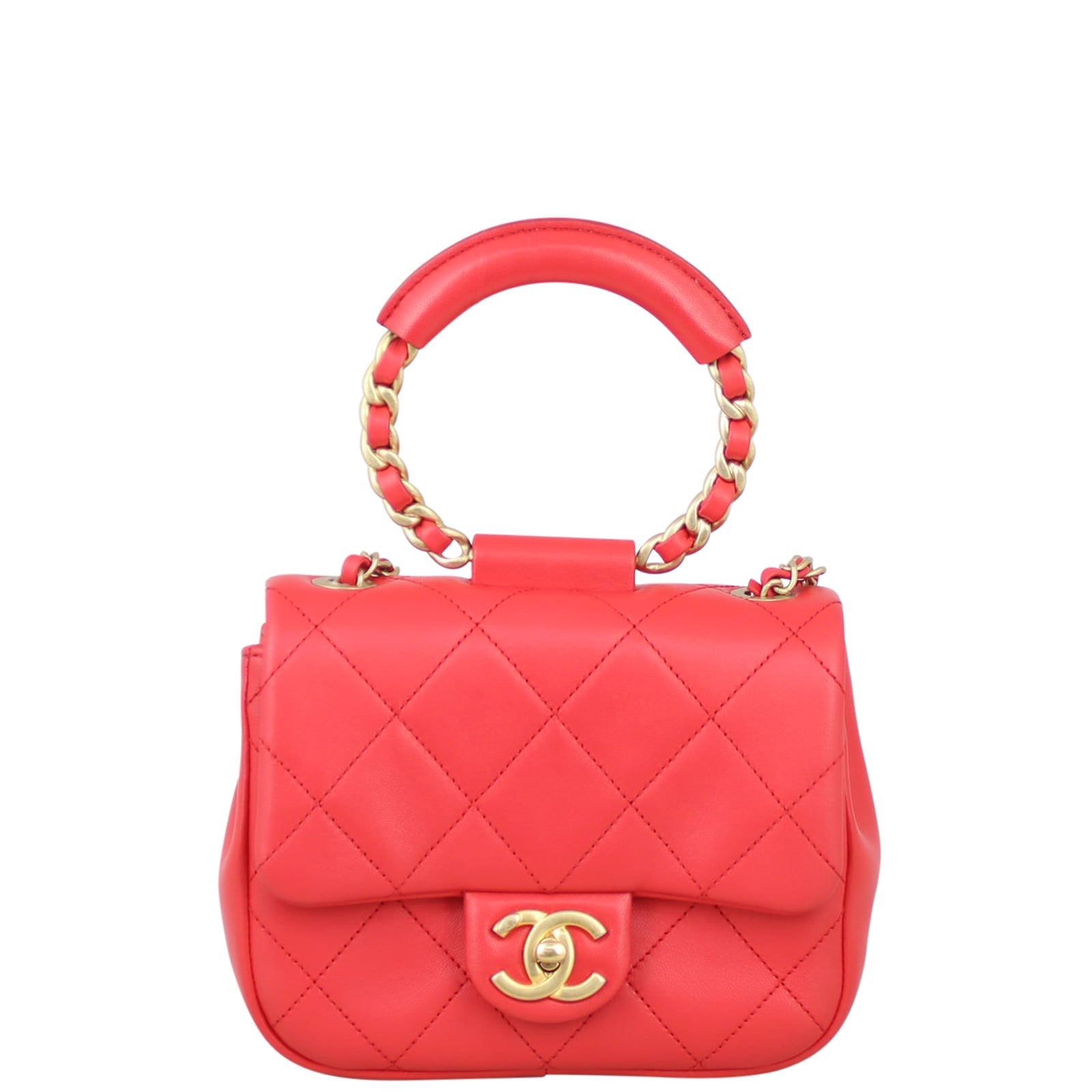 Chanel Circular Handle Bag Small Flap Handbag
