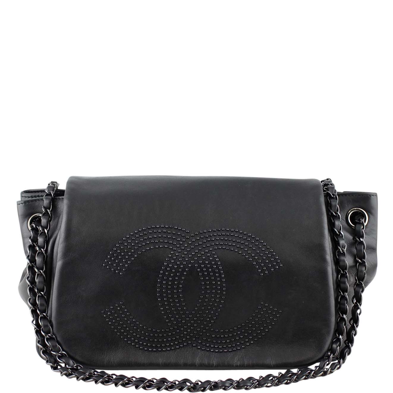 Chanel Studded Accordion Bag Flap Handbag