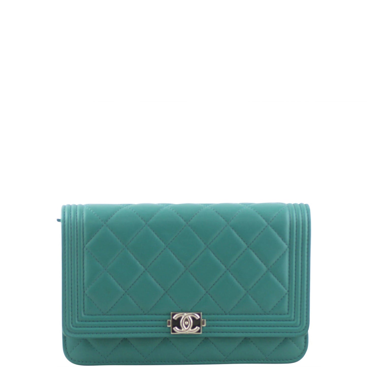 Chanel Boy Wallet On Emerald Teal Handbag Green Chain