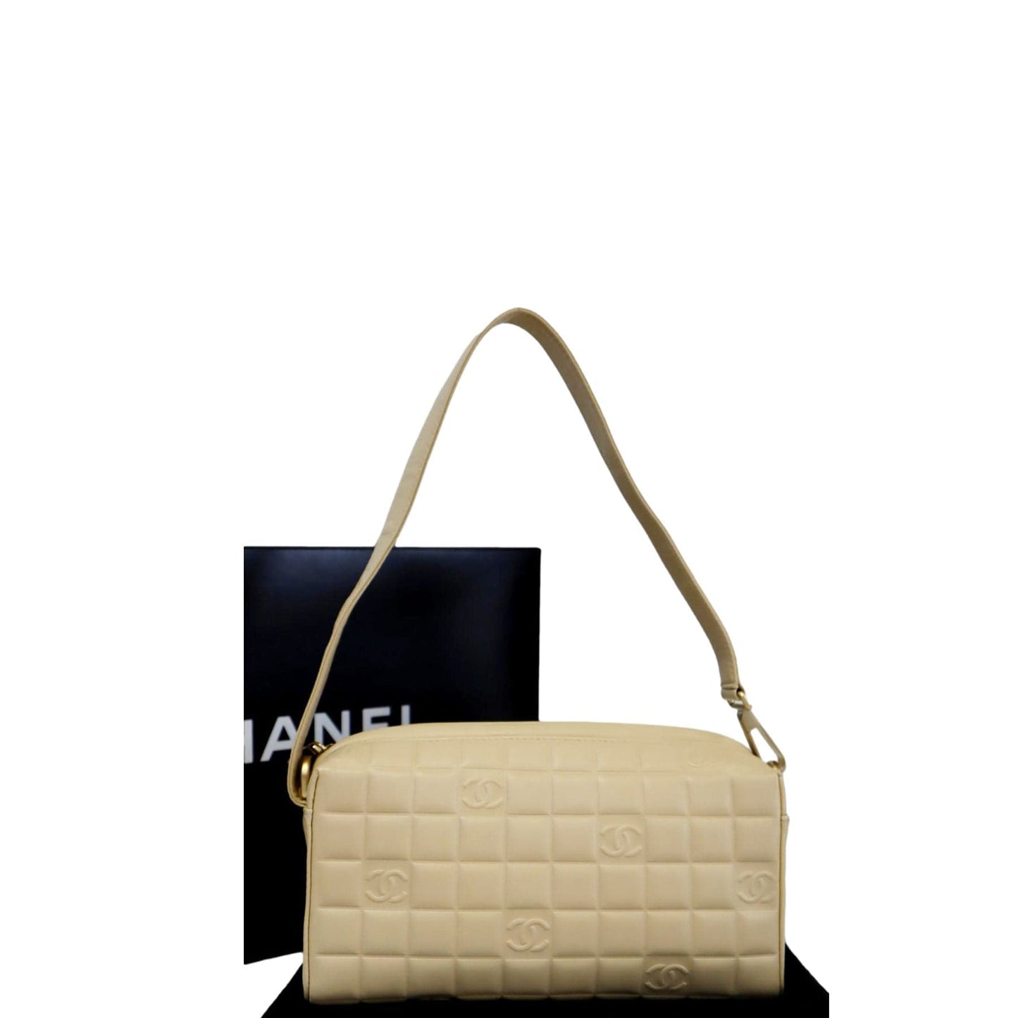 Chanel Chocolate Bar Leather Beige Travel Bag