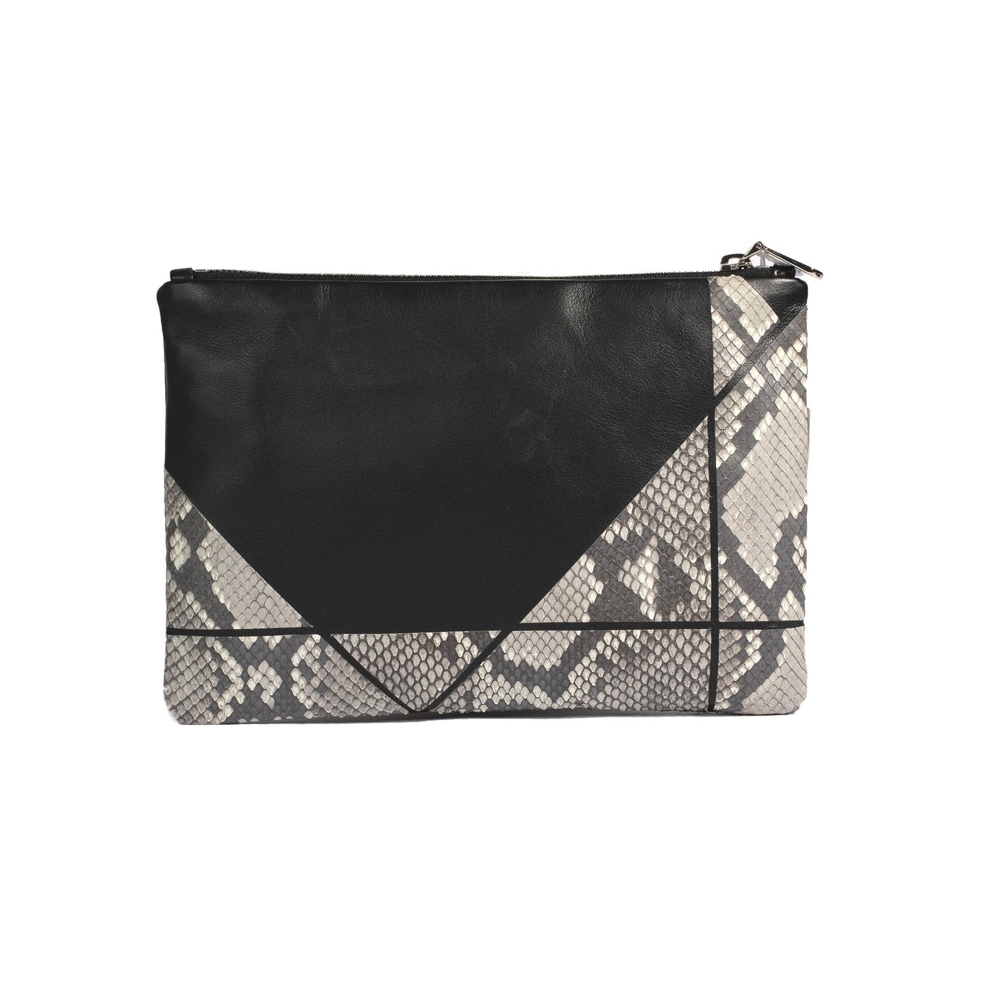 Dior Christian Python & Calfskin Zip Pouch Handbag Travel Bag