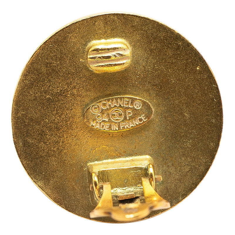 Chanel Gold Plated Coco Mark   Earrings 94P