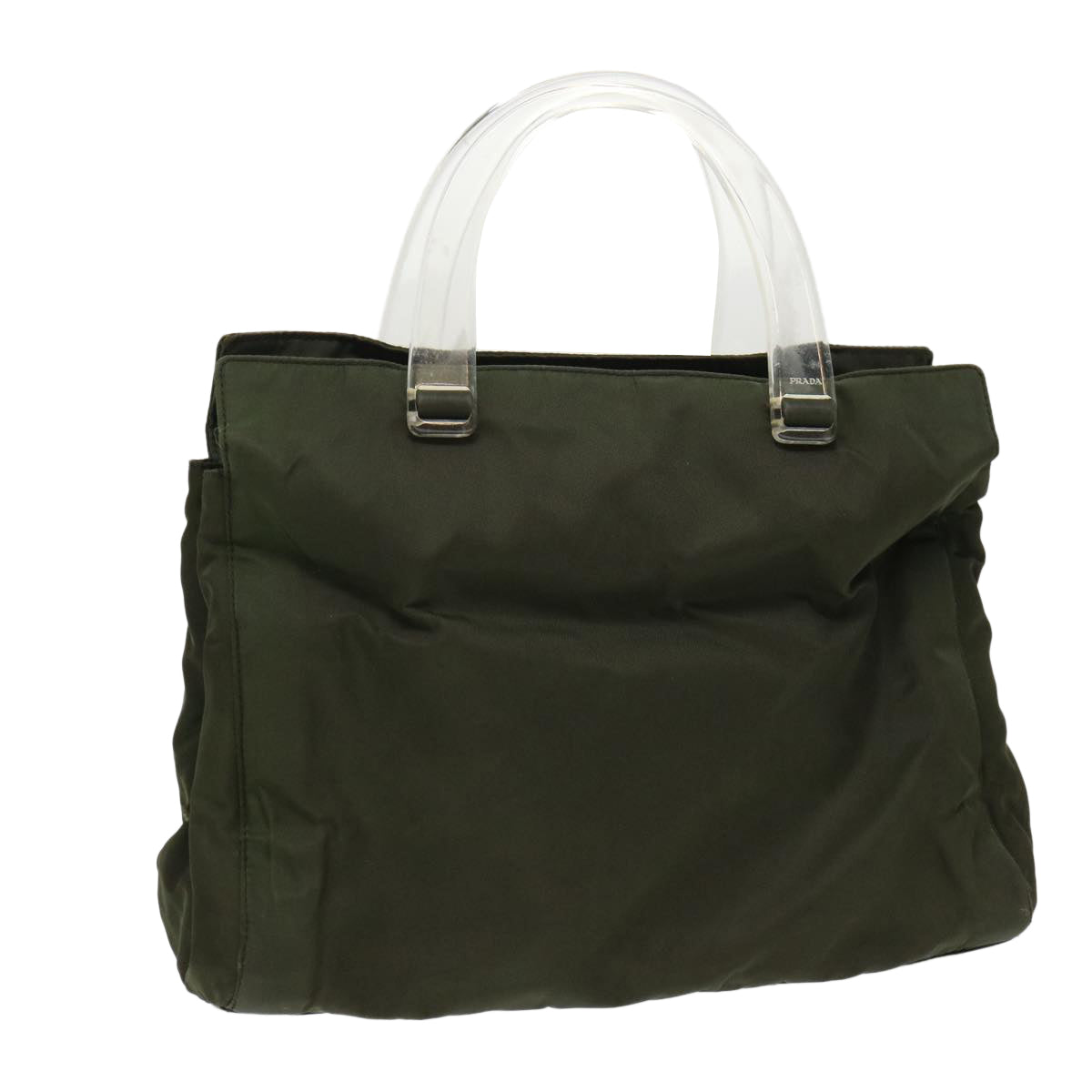 Prada Hand Bag Khaki Nylon Travel Bag Nylon Khaki Cl475