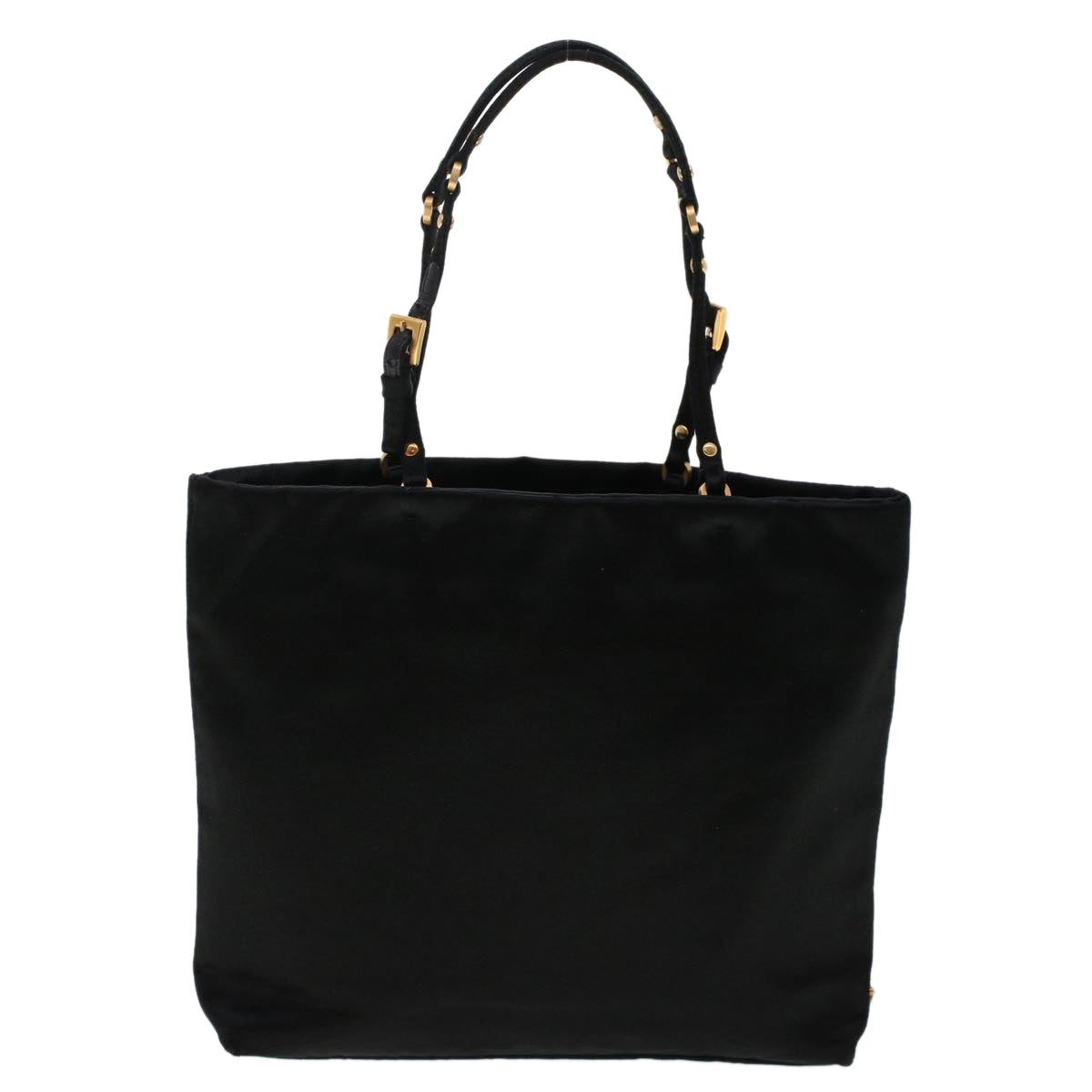 Prada Hand Bag Auth Satin Black Travel Bag