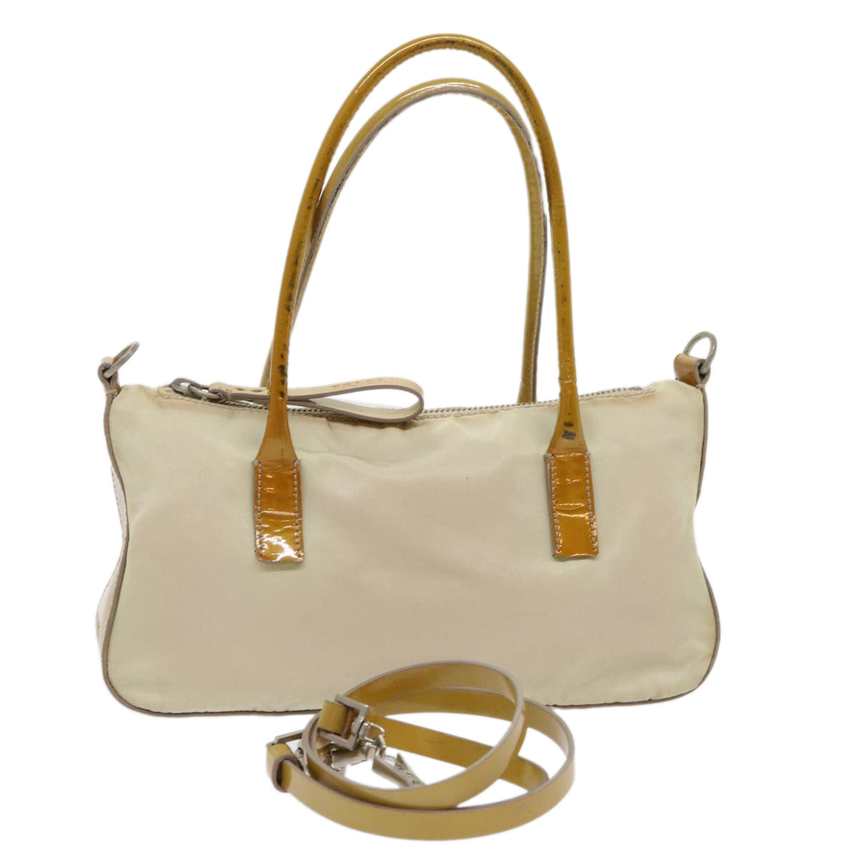 Prada Hand Bag 2Way Shoulder Bag Nylon Beige