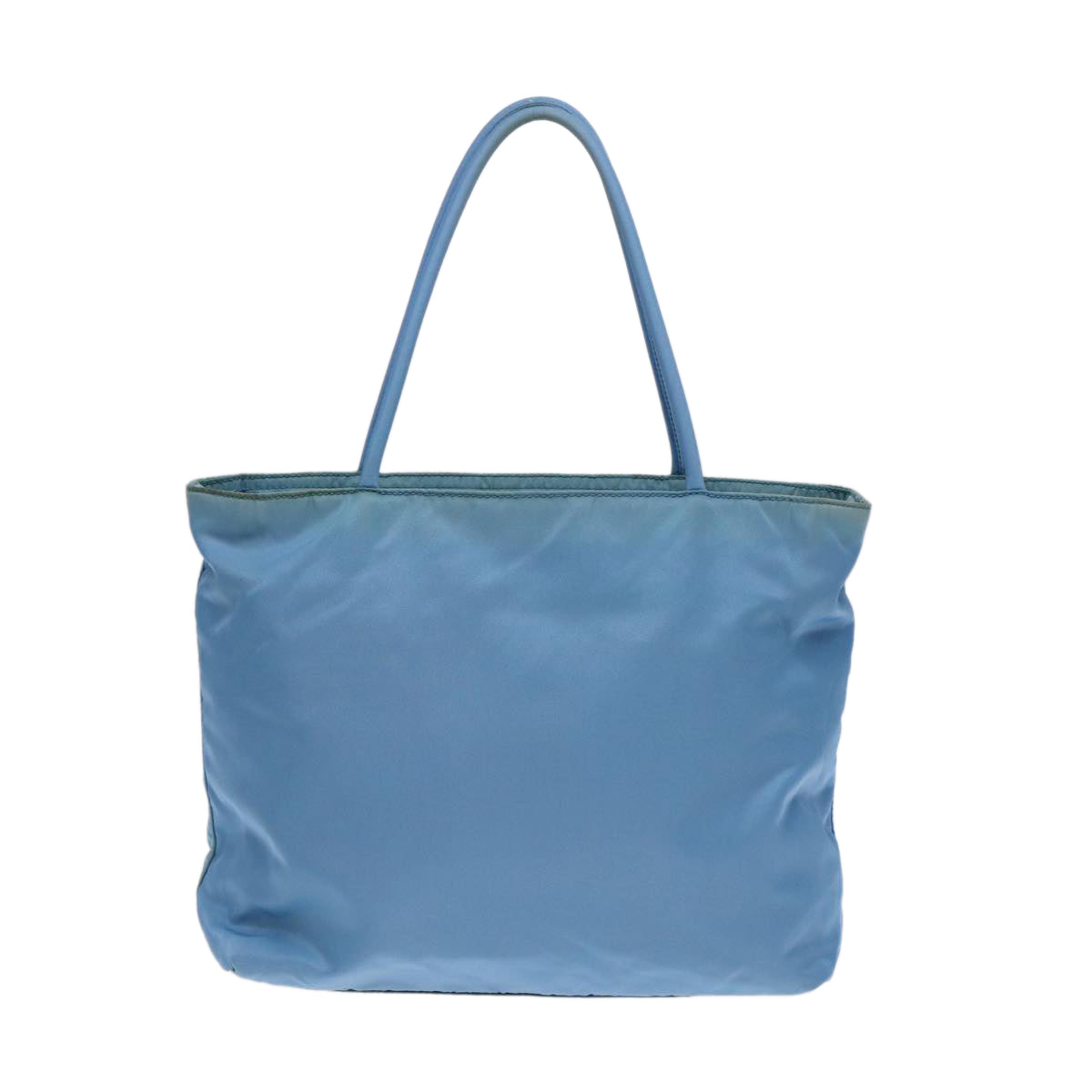 Prada Hand Bag Auth Nylon Blue Silver Travel Bag