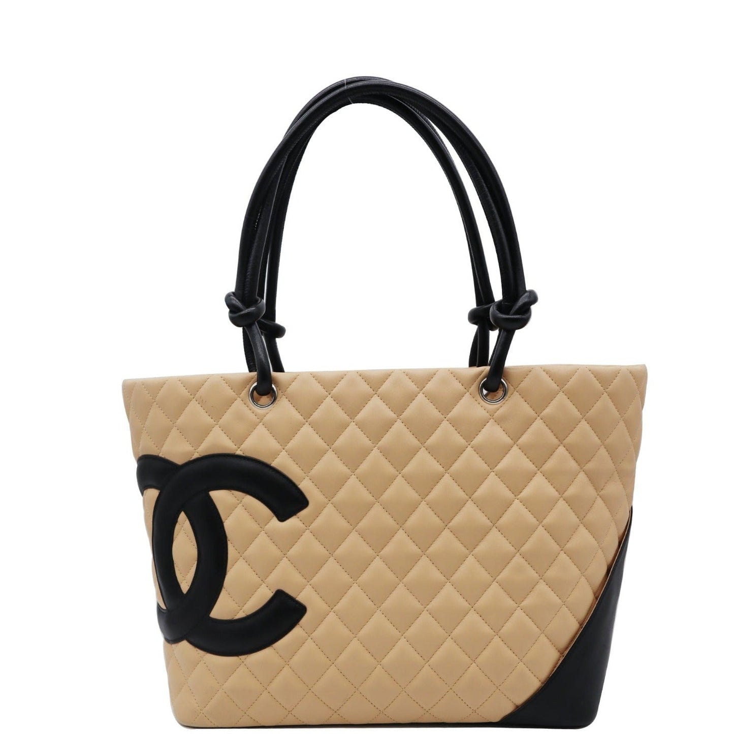 Chanel Cambon Ligne Quilted Leather Beige Travel Bag