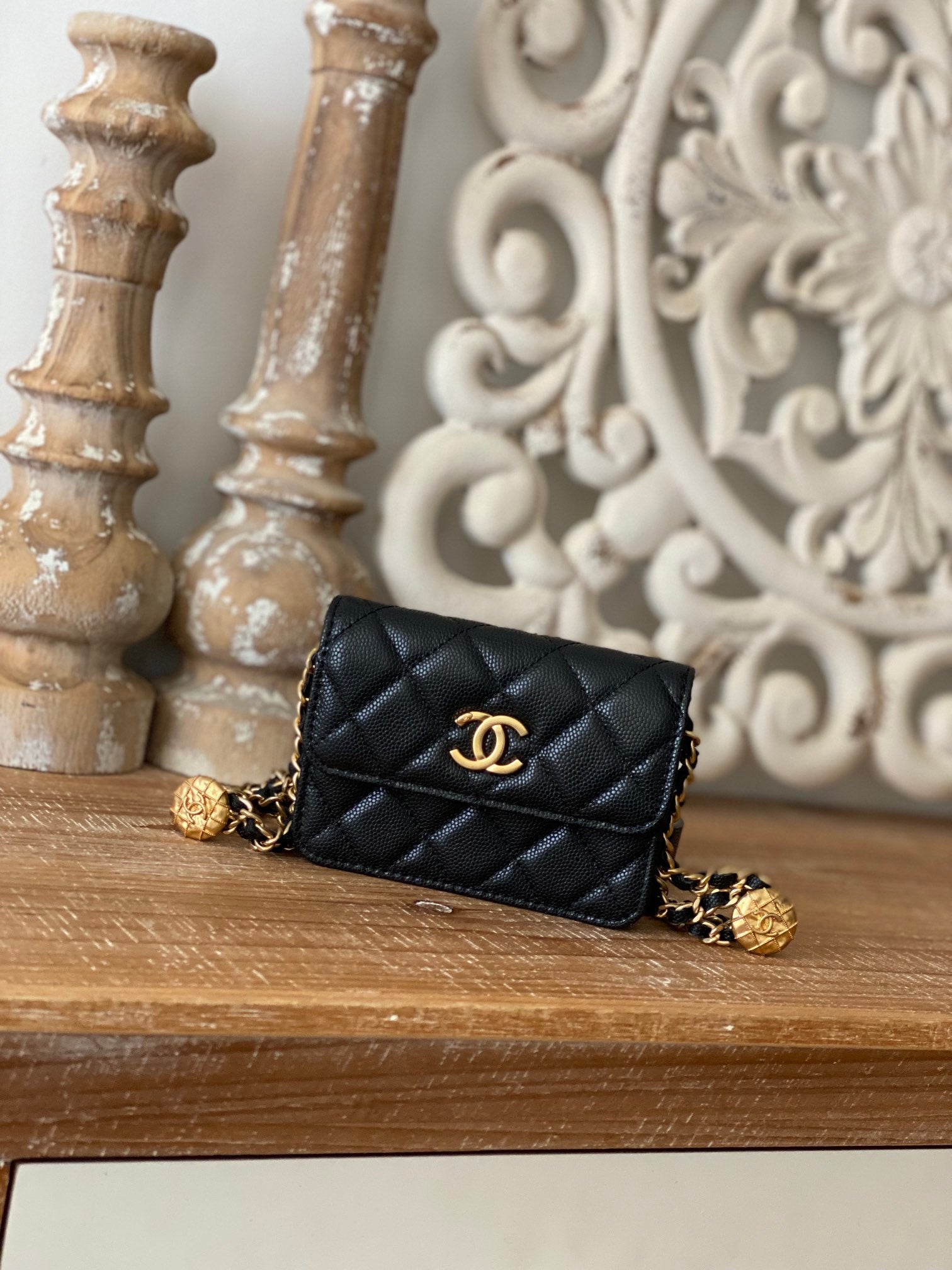 CHL , ’s 4.8in 12.3cm Black Chain Clutch Bag