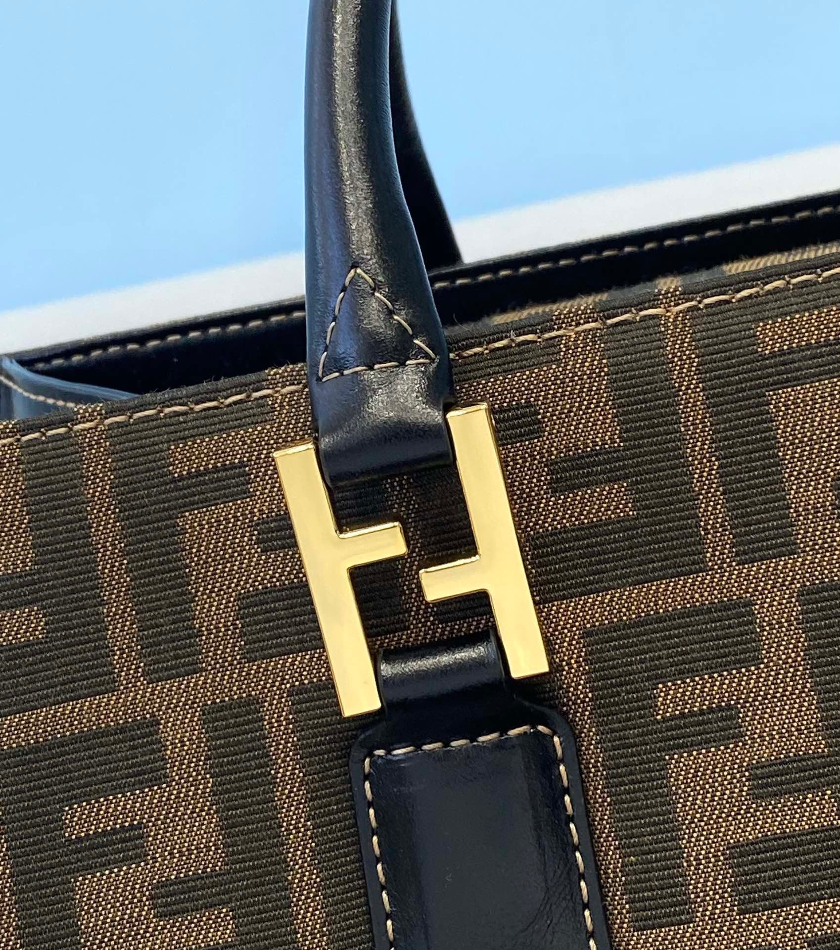 Fendi Top QualityTop Quality 13.8in 35cm Brown FF Tote Bag
