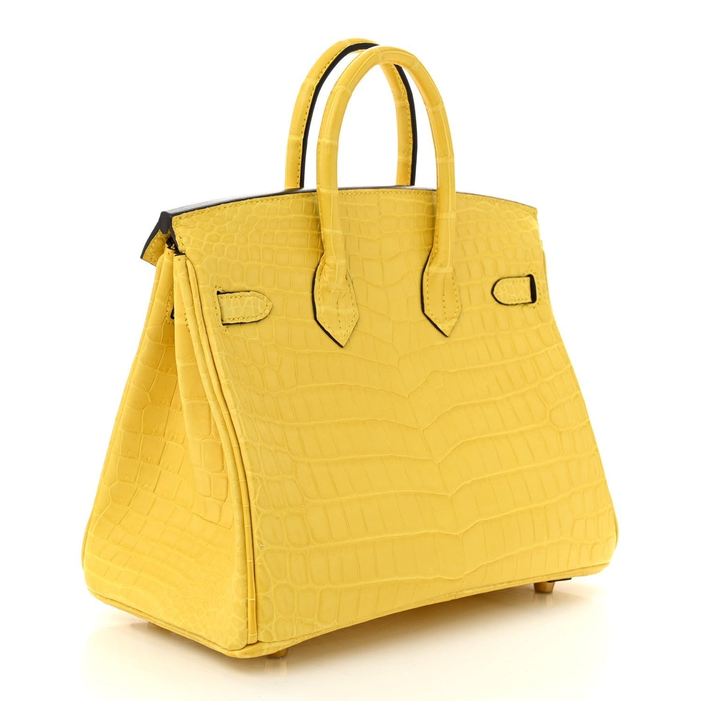 Hermes Matte Niloticus Crocodile Birkin Mimosa Handbag Travel Bag