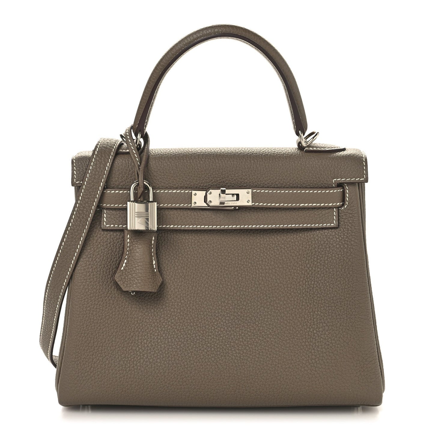 Hermes Togo Kelly Retourne Etoupe Handbag Travel Bag
