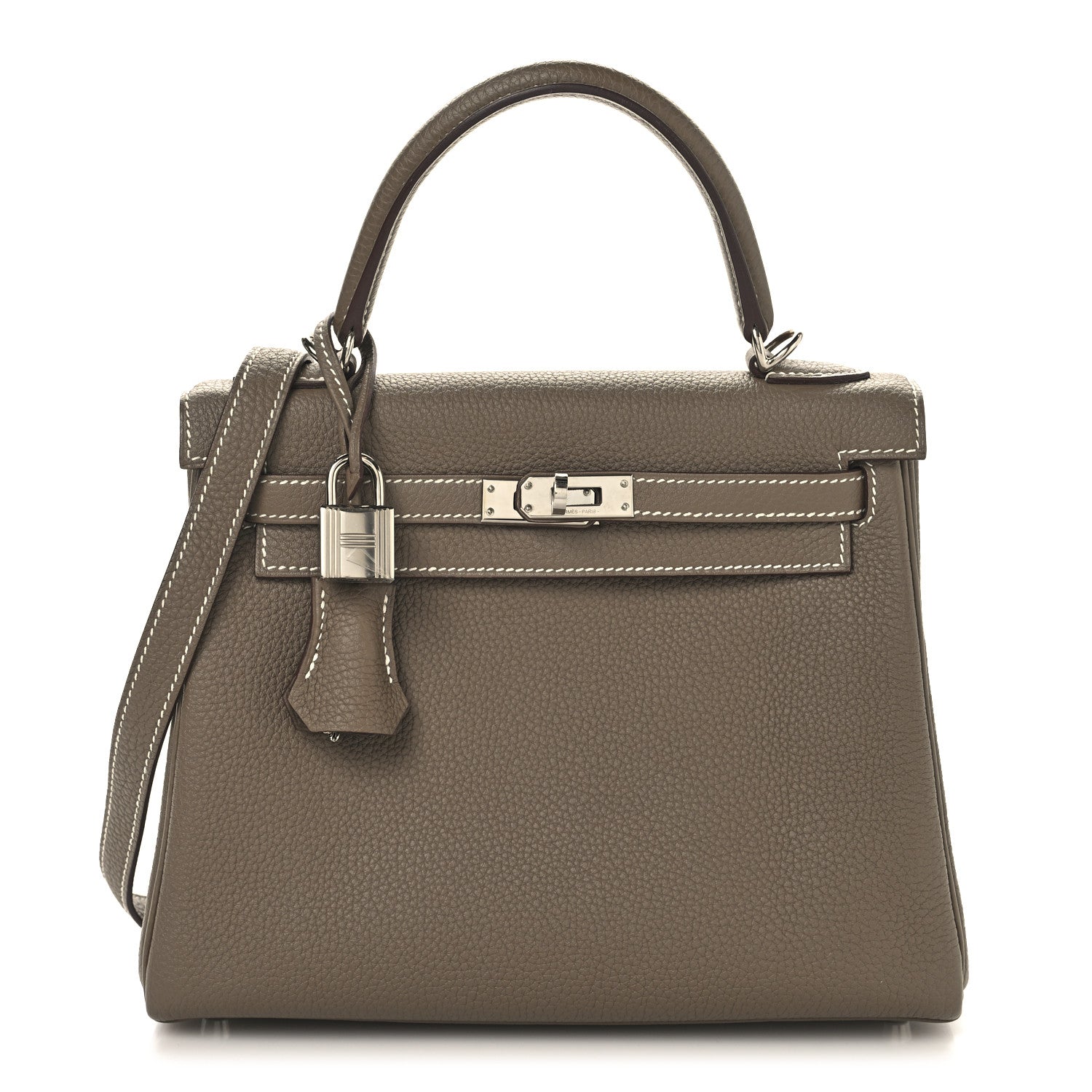 Hermes Togo Kelly Retourne Etoupe Handbag Travel Bag