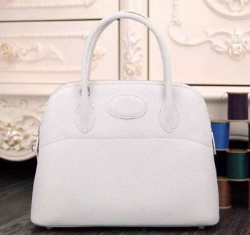 Hermes Luxury Bolide Cm Togo Bag Leather White Travel Bag