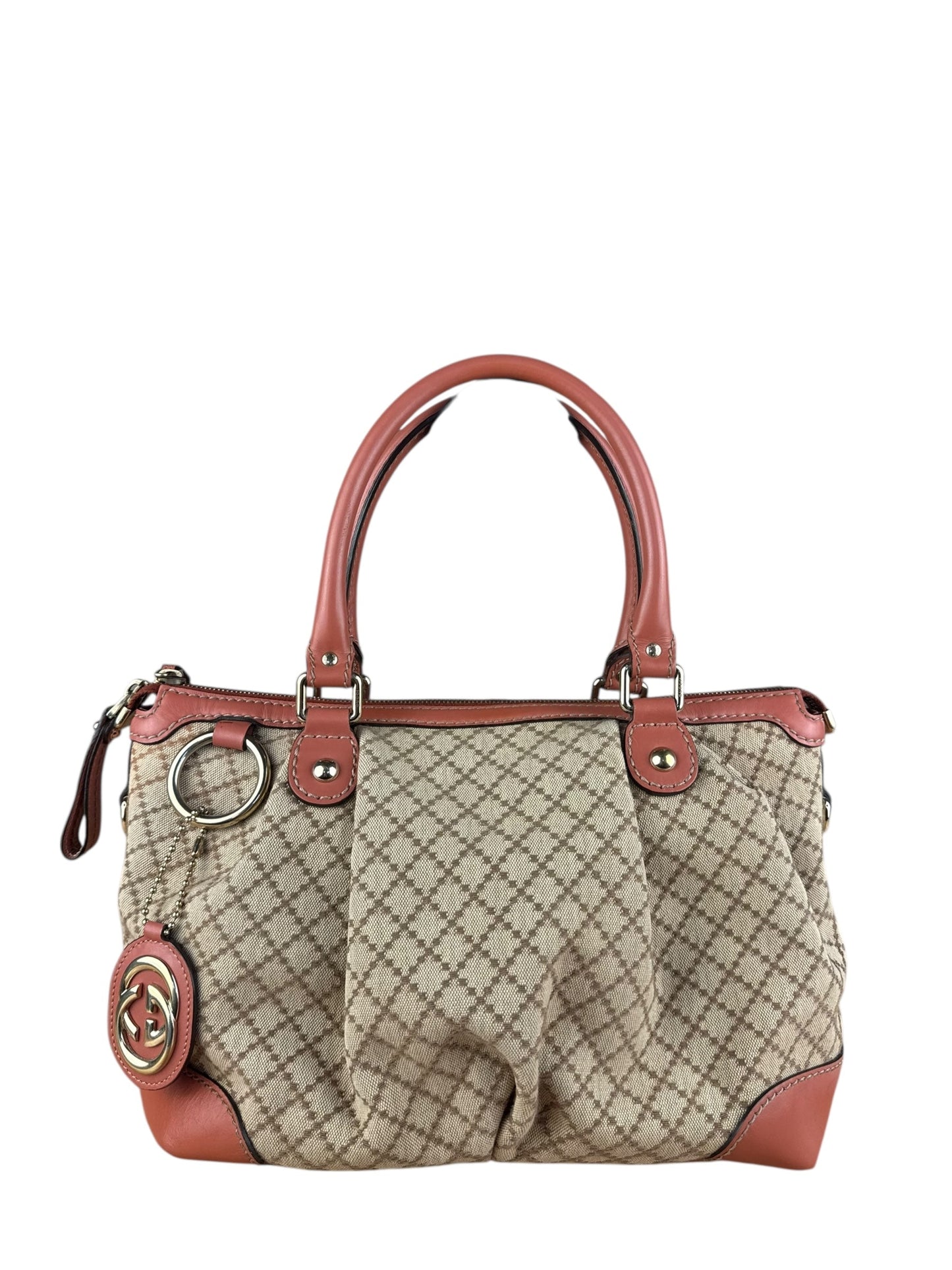 Gucci Sukey Diamante Canvas Top Handle Bag