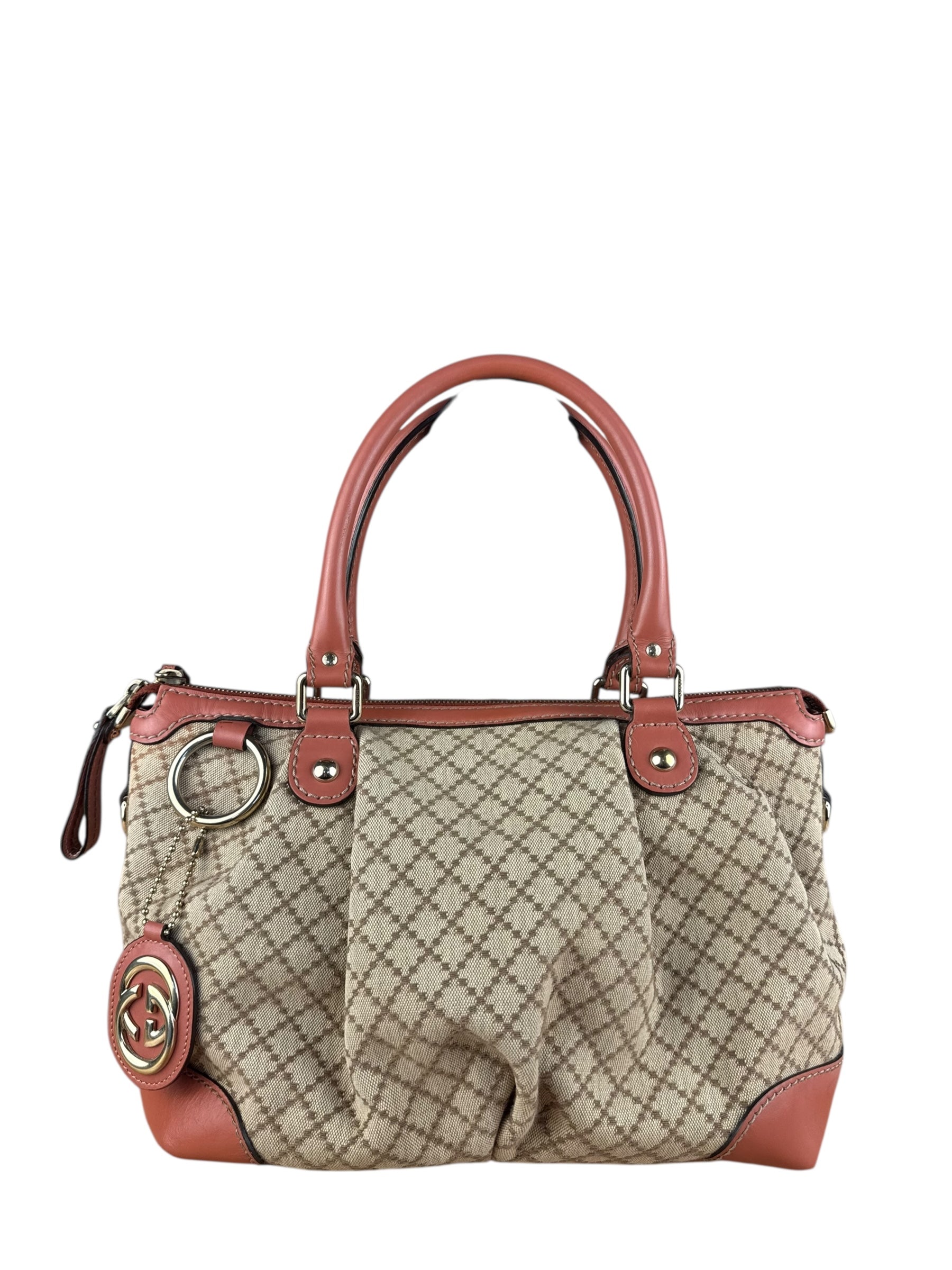 Gucci Sukey Diamante Canvas Top Handle Bag