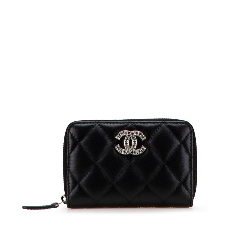 Chanel Coco Mark Zip Coin Purse Lambskin Coin Case