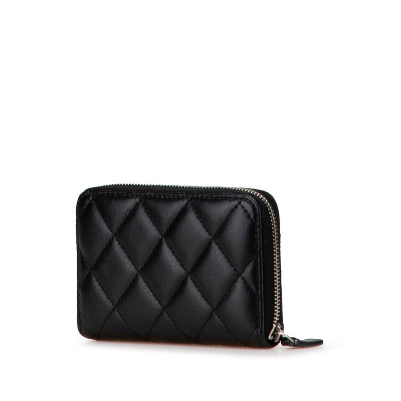 Chanel Coco Mark Zip Coin Purse Lambskin Coin Case Bag