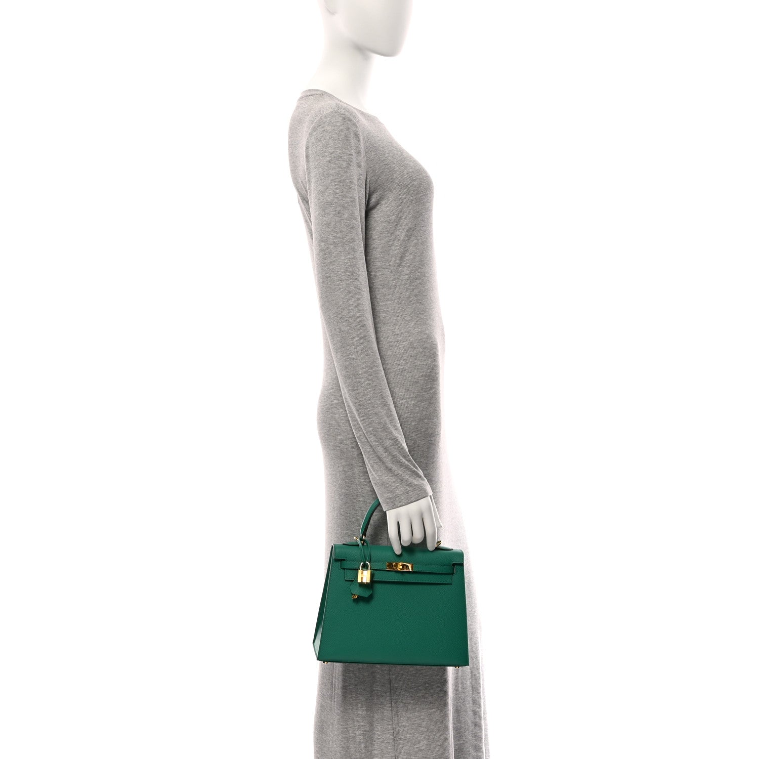 Hermes Epsom Kelly Sellier Vert Vertigo Handbag Travel Bag